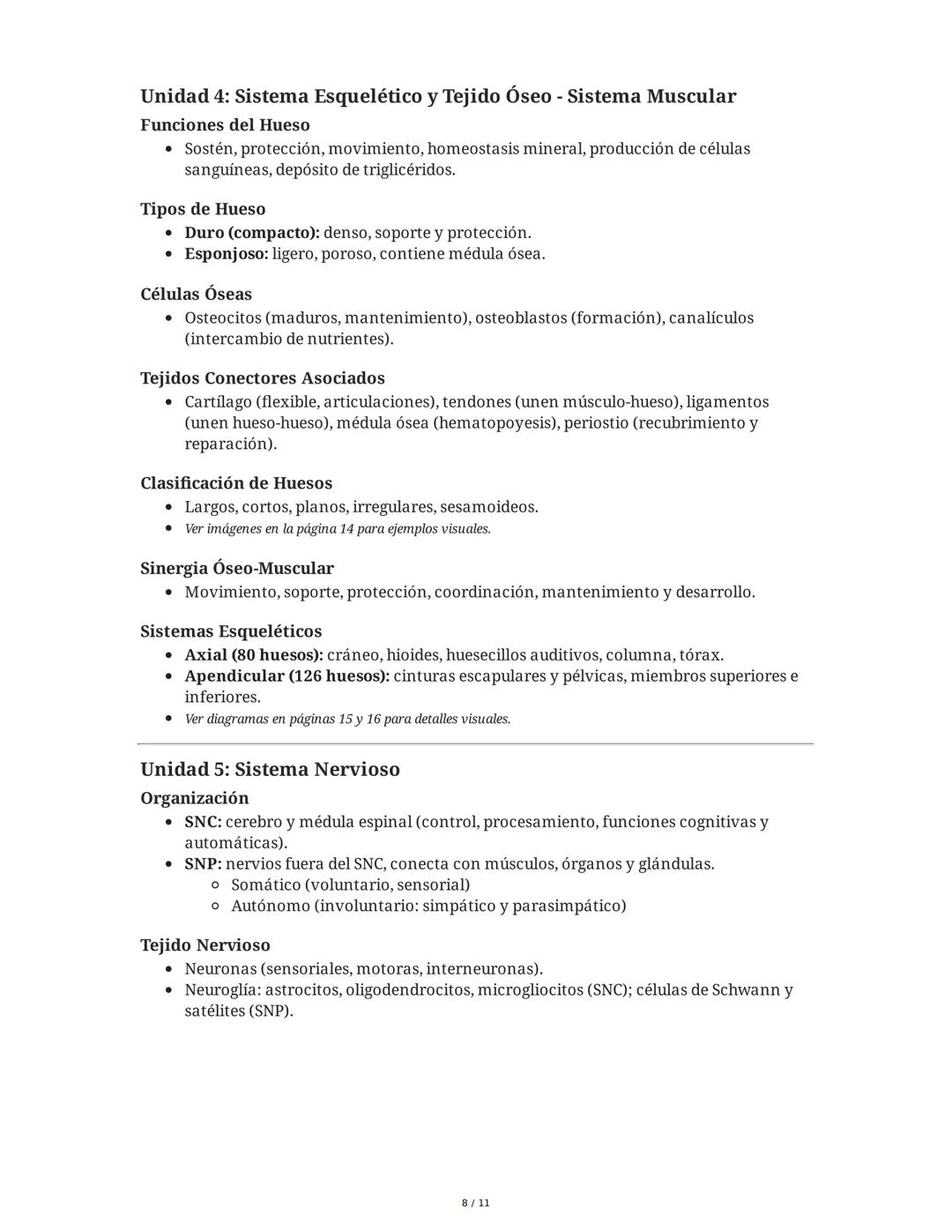 Índice Temático
Resumen Completo de Cuerpo I
1. Introducción al cuerpo humano
2. Nivel químico de la organización
3. Nivel celular y tisular