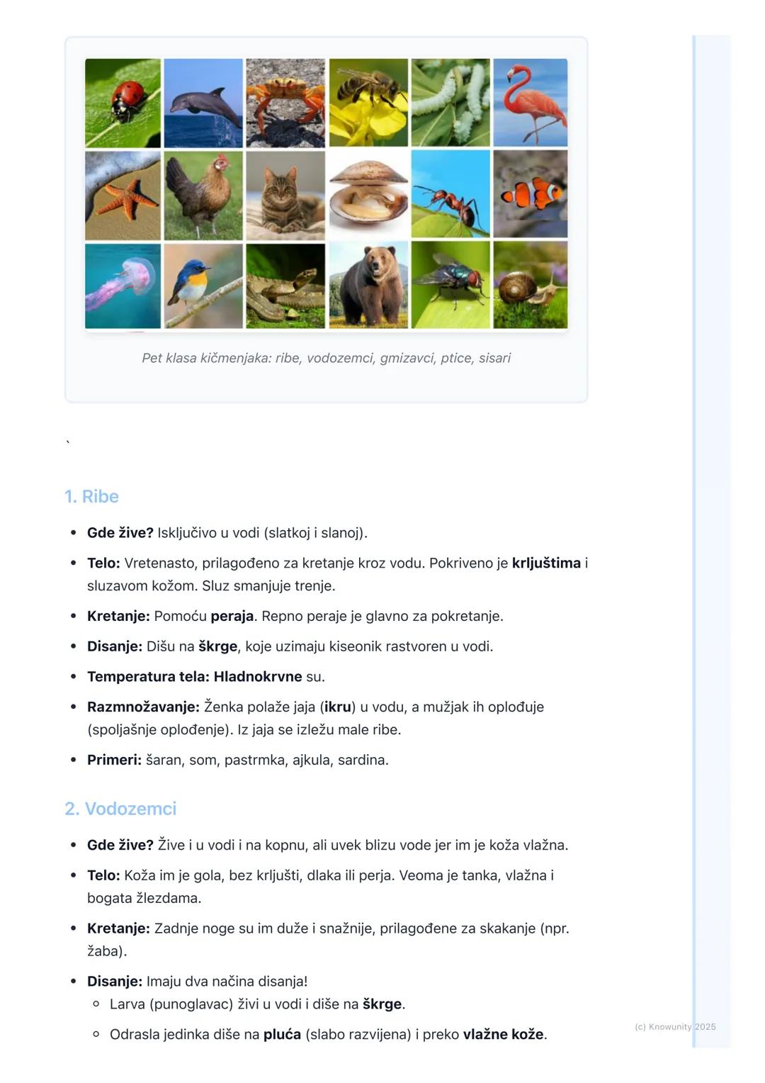 # Kičmenjaci

Uvod u kičmenjake

Kičmenjaci su životinje koje imaju unutrašnji skelet čiji je glavni deo kičma.
Kičma je sastavljena od pršl