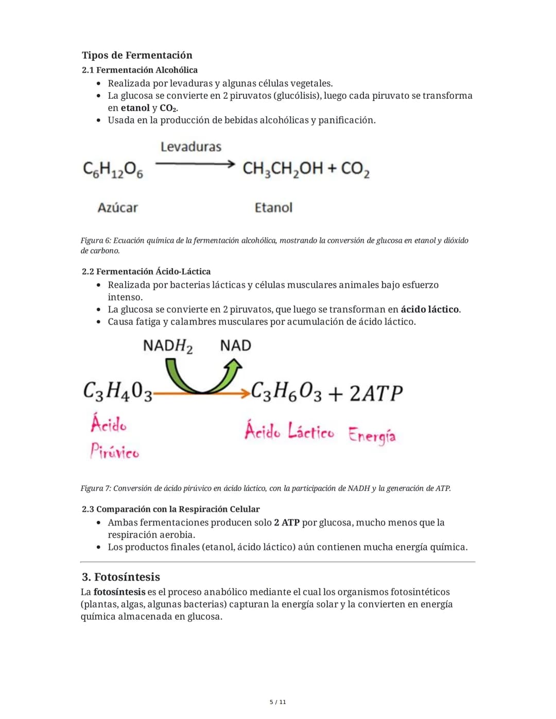 Resumen de Respiración Celular, Fermentación y Fotosíntesis
1. Respiración Celular
La respiración celular es el proceso catabólico fundament