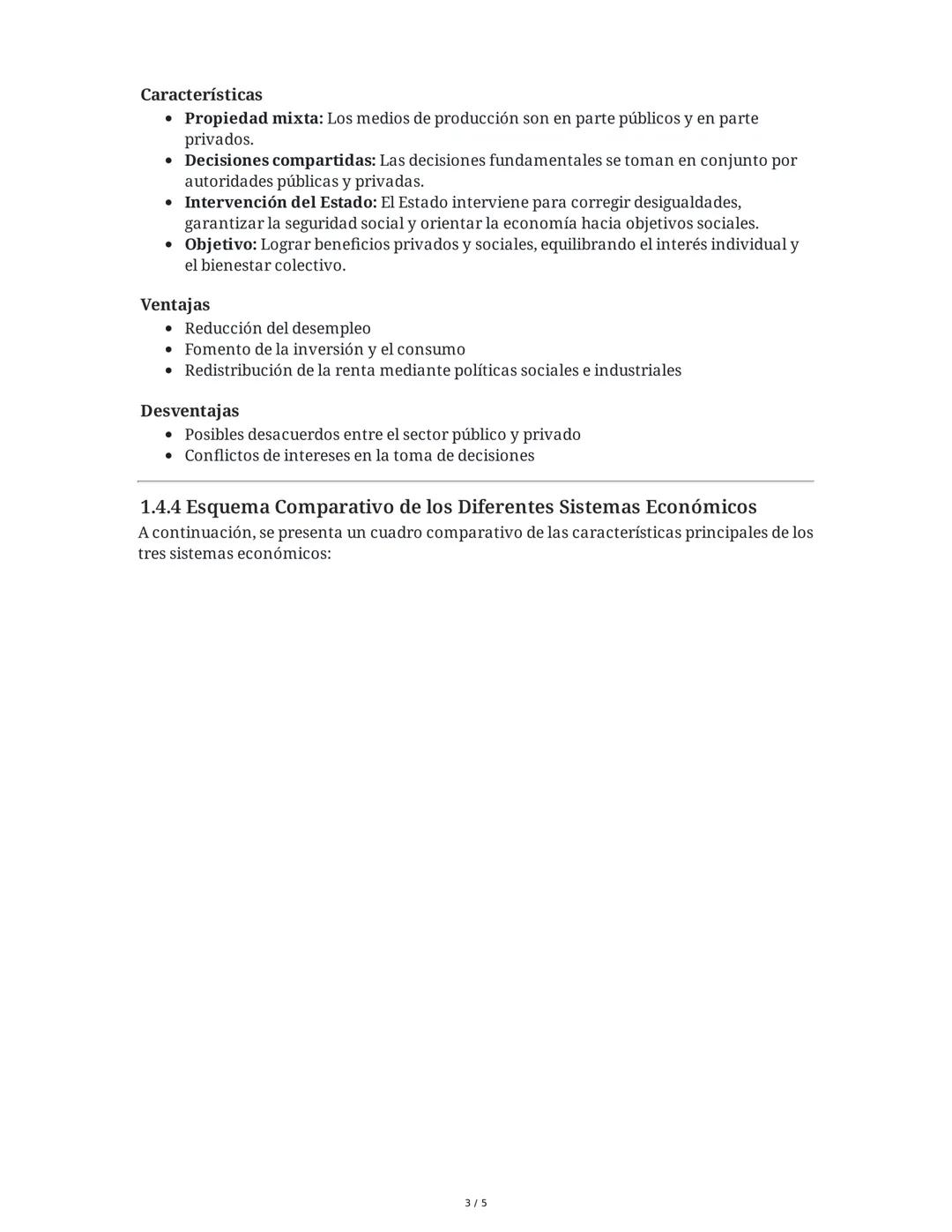 Resumen Extenso: Sistemas Económicos
1.4 Sistema Económico
Concepto
Un sistema económico es la forma en que un país organiza su economía, co