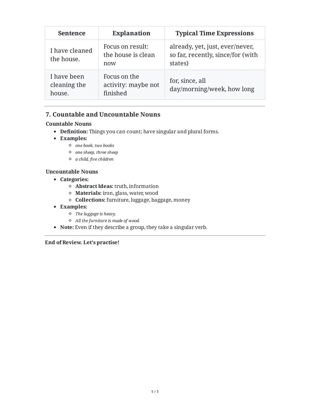 TEENS 1 - B1 - UNITS 1, 2 and 3 Midterm Exam Review
1. Present Simple, Present Continuous, and Stative Verbs
Present Simple
Usage:
• Facts: 
