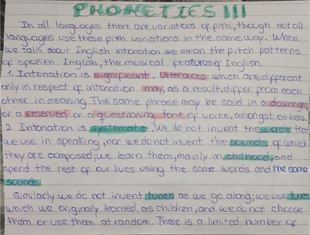 Phonetics - Intonation 