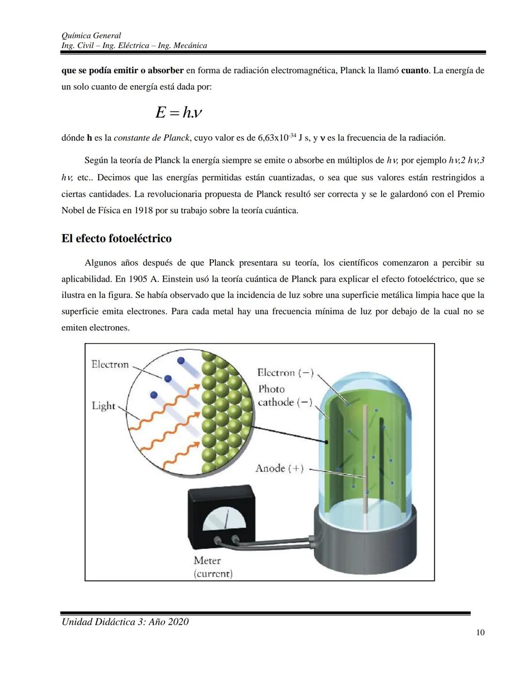 Química General
Ing. Civil - Ing. Eléctrica - Ing. Mecánica
UNIDAD DIDACTICA 3: ESTRUCTURA DE LA MATERIA
Contenidos conceptuales: Materia y 