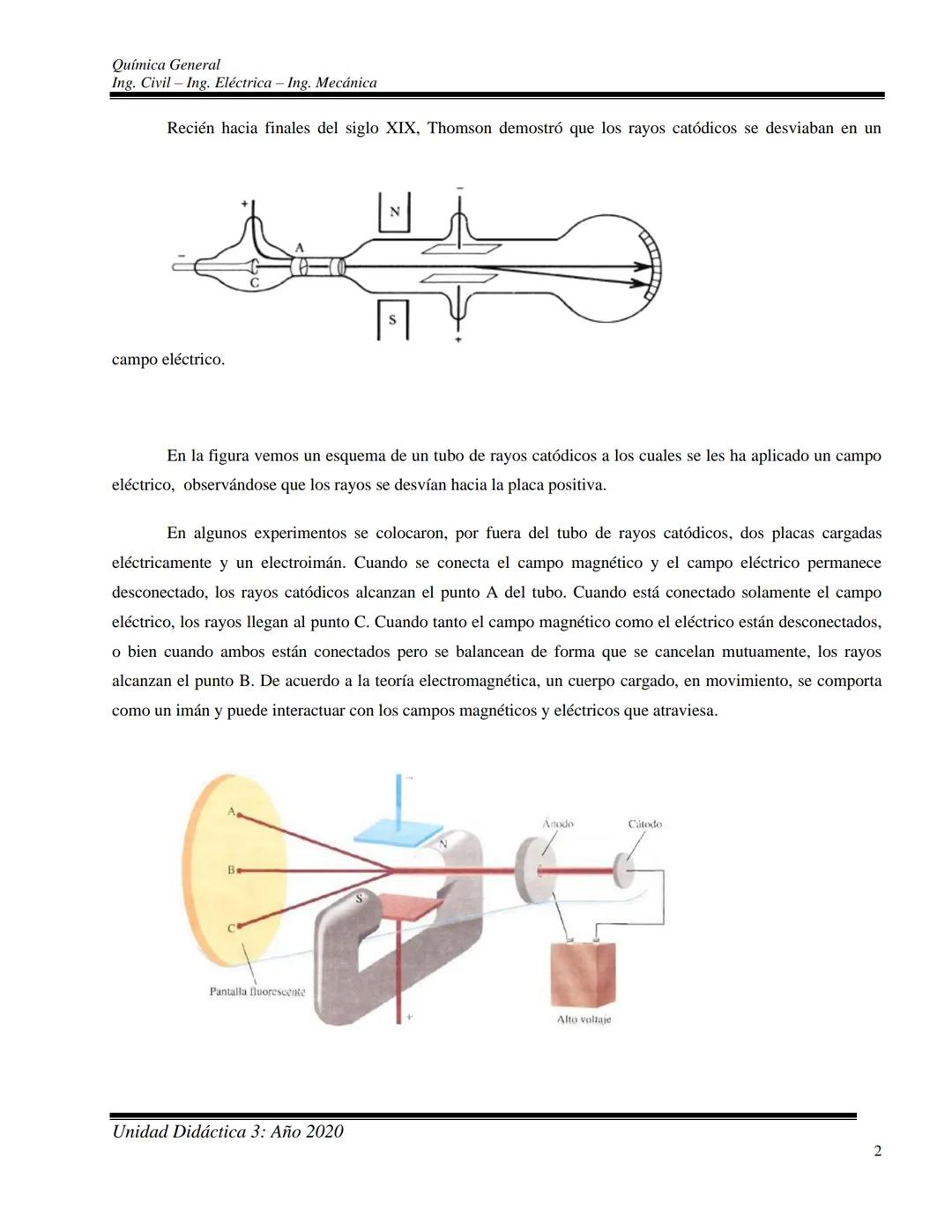 Química General
Ing. Civil - Ing. Eléctrica - Ing. Mecánica
UNIDAD DIDACTICA 3: ESTRUCTURA DE LA MATERIA
Contenidos conceptuales: Materia y 