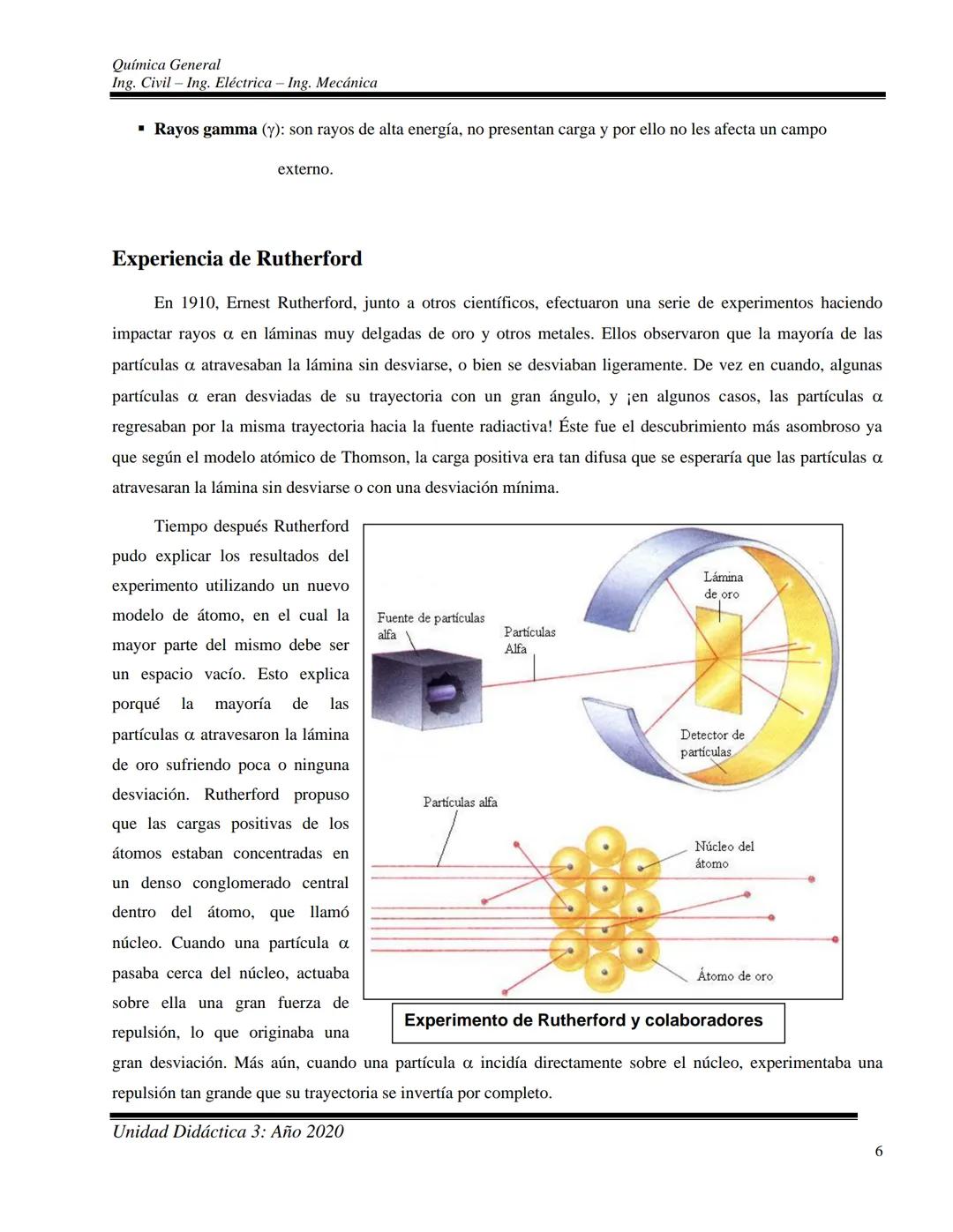 Química General
Ing. Civil - Ing. Eléctrica - Ing. Mecánica
UNIDAD DIDACTICA 3: ESTRUCTURA DE LA MATERIA
Contenidos conceptuales: Materia y 