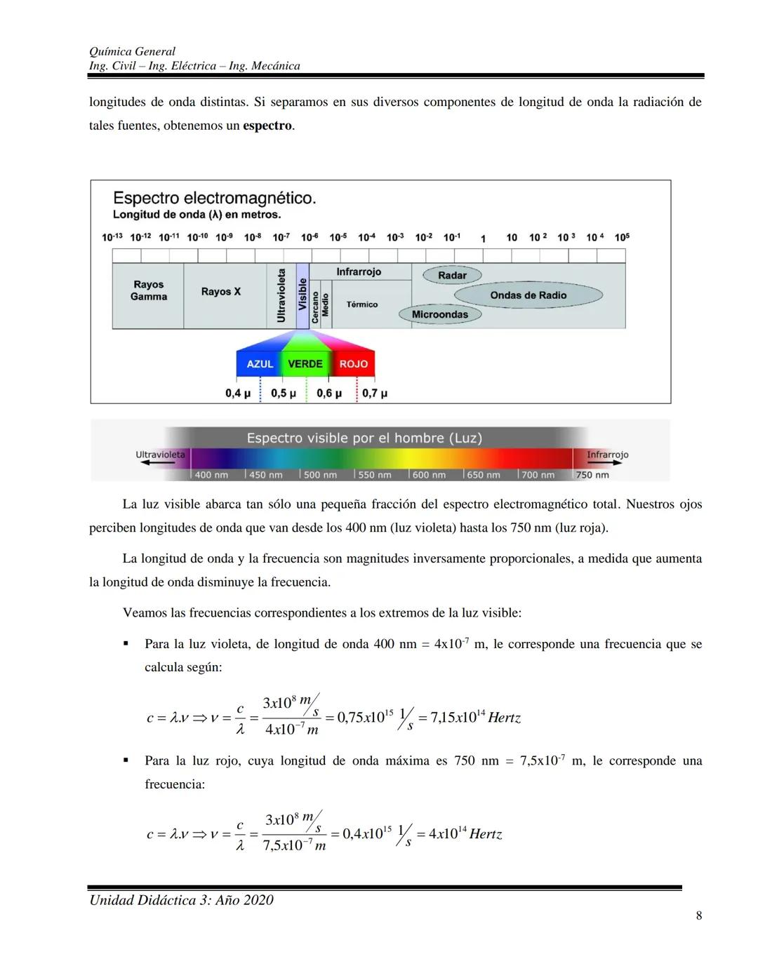Química General
Ing. Civil - Ing. Eléctrica - Ing. Mecánica
UNIDAD DIDACTICA 3: ESTRUCTURA DE LA MATERIA
Contenidos conceptuales: Materia y 
