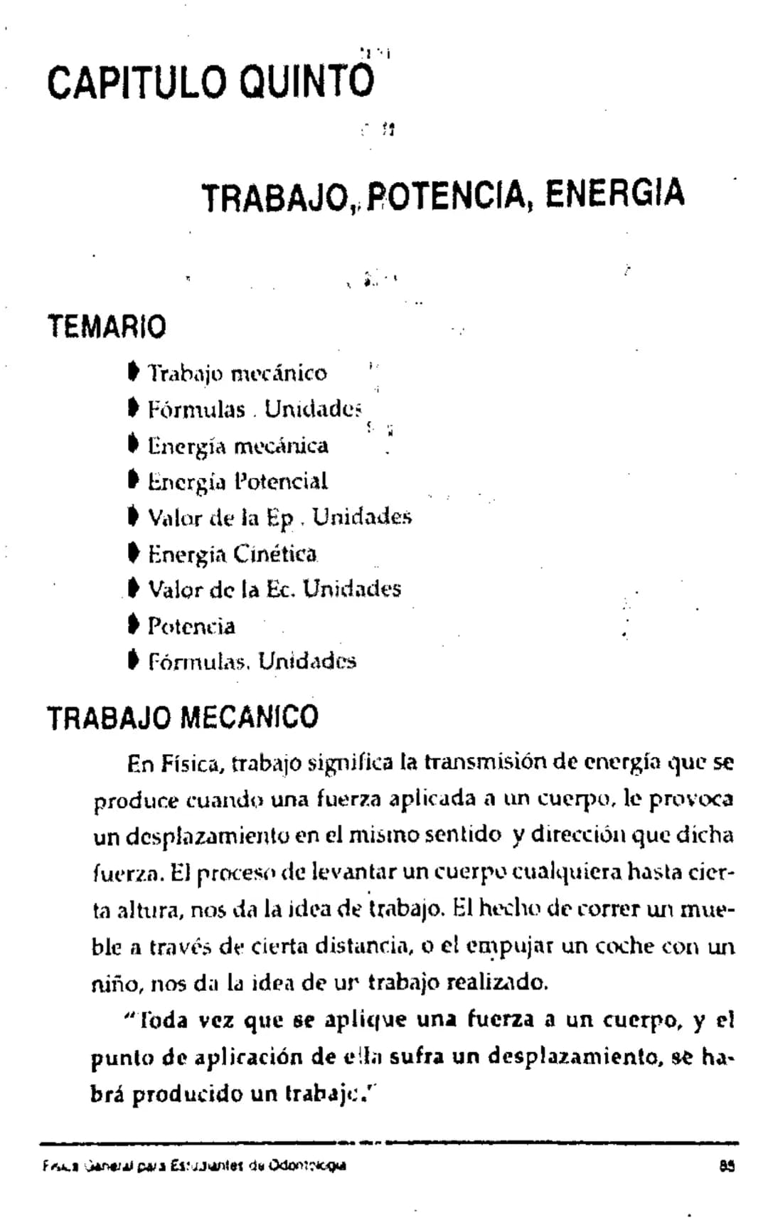 Trabajo, Energía y Potencia