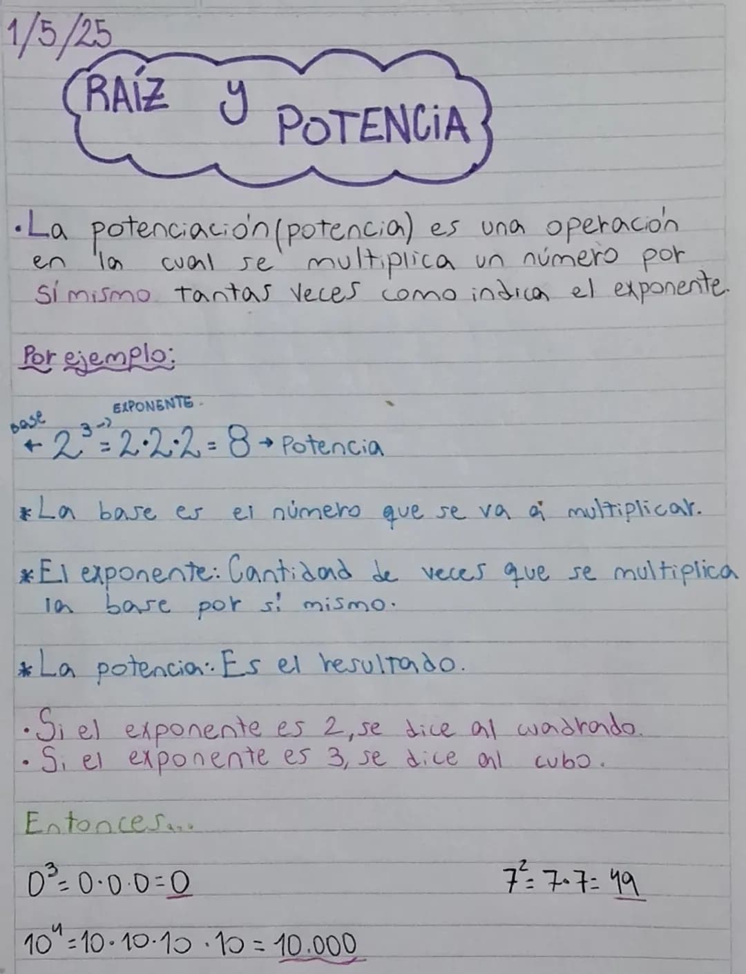Raíz y potencia 