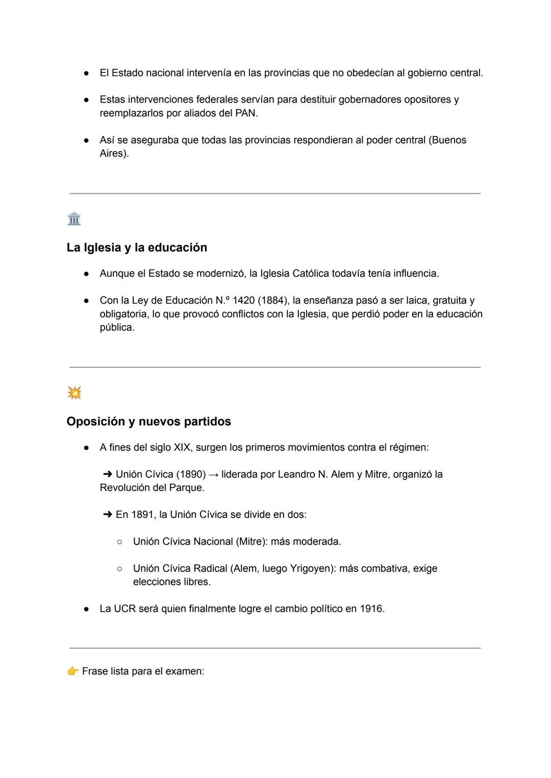 # Republica conservadora (1880-1916)

1) Contexto general - República Conservadora (1880-1916)

*   Inicio y eje político

    *   Arranca e