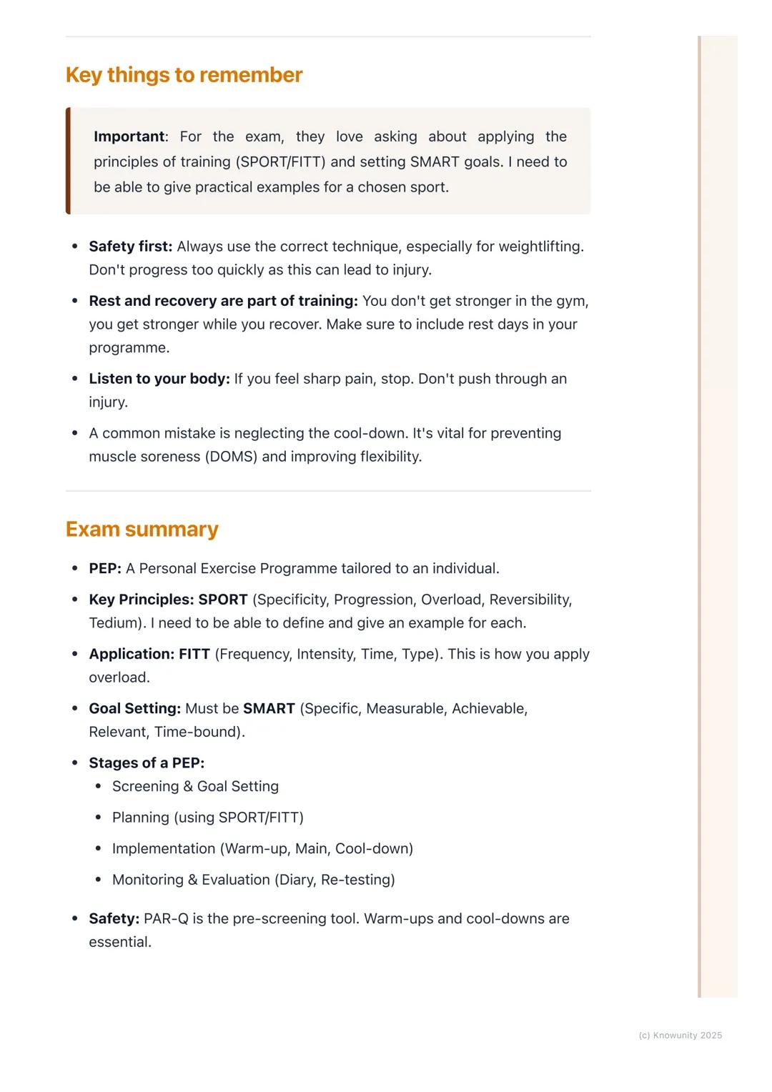 # Developing a Personal
Exercise Programme (PEP)

Introduction to personal exercise programmes

A Personal Exercise Programme (PEP) is a tra