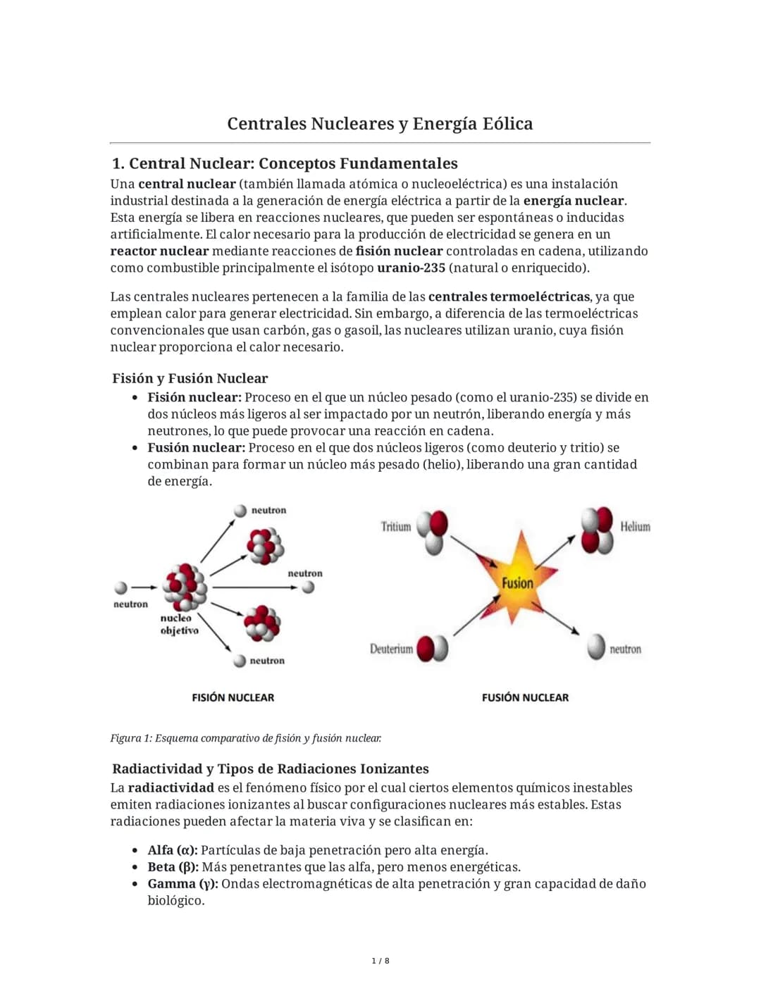 Centrales Nucleares y Energía Eólica