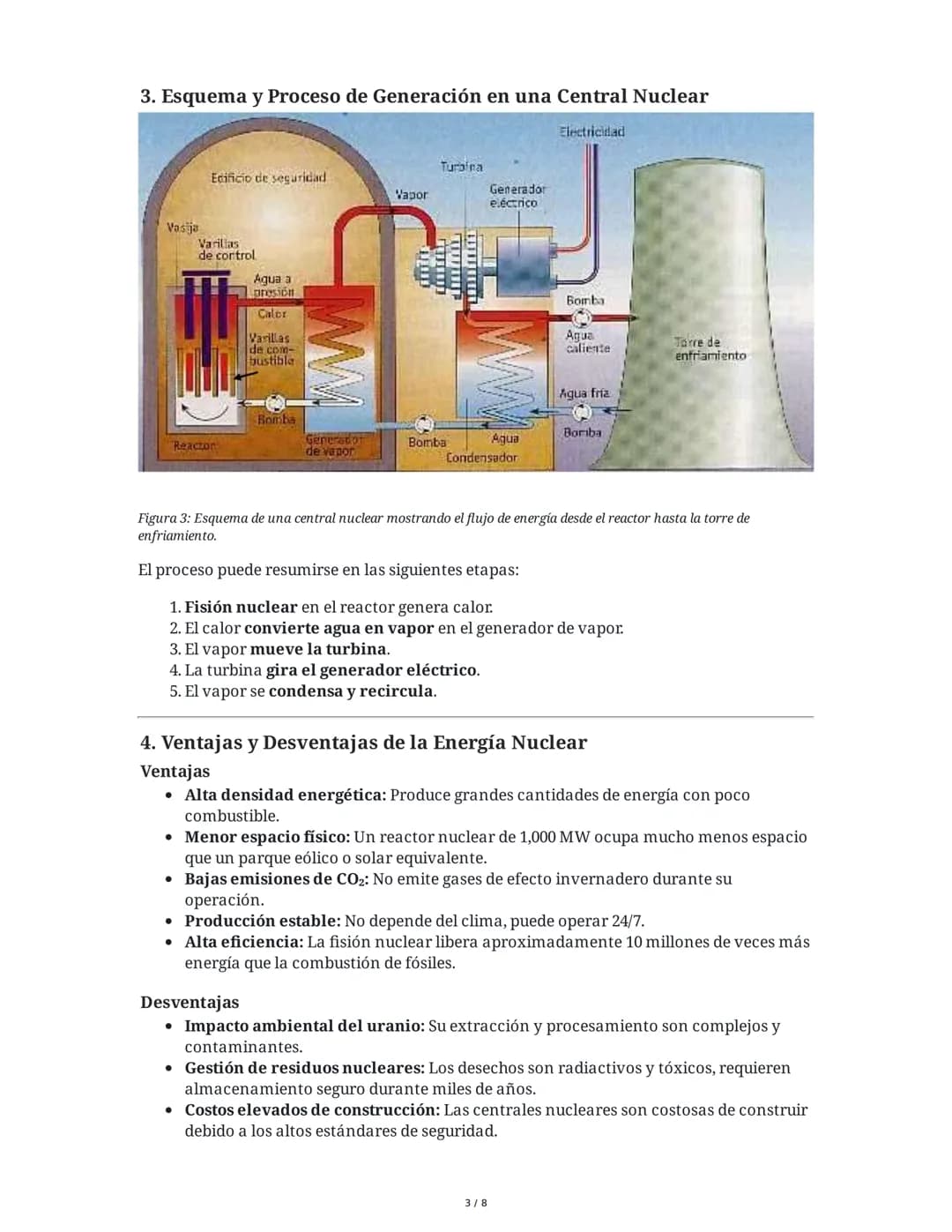 # Centrales Nucleares y Energía Eólica

## 1. Central Nuclear: Conceptos Fundamentales

Una central nuclear (también llamada atómica o nucle