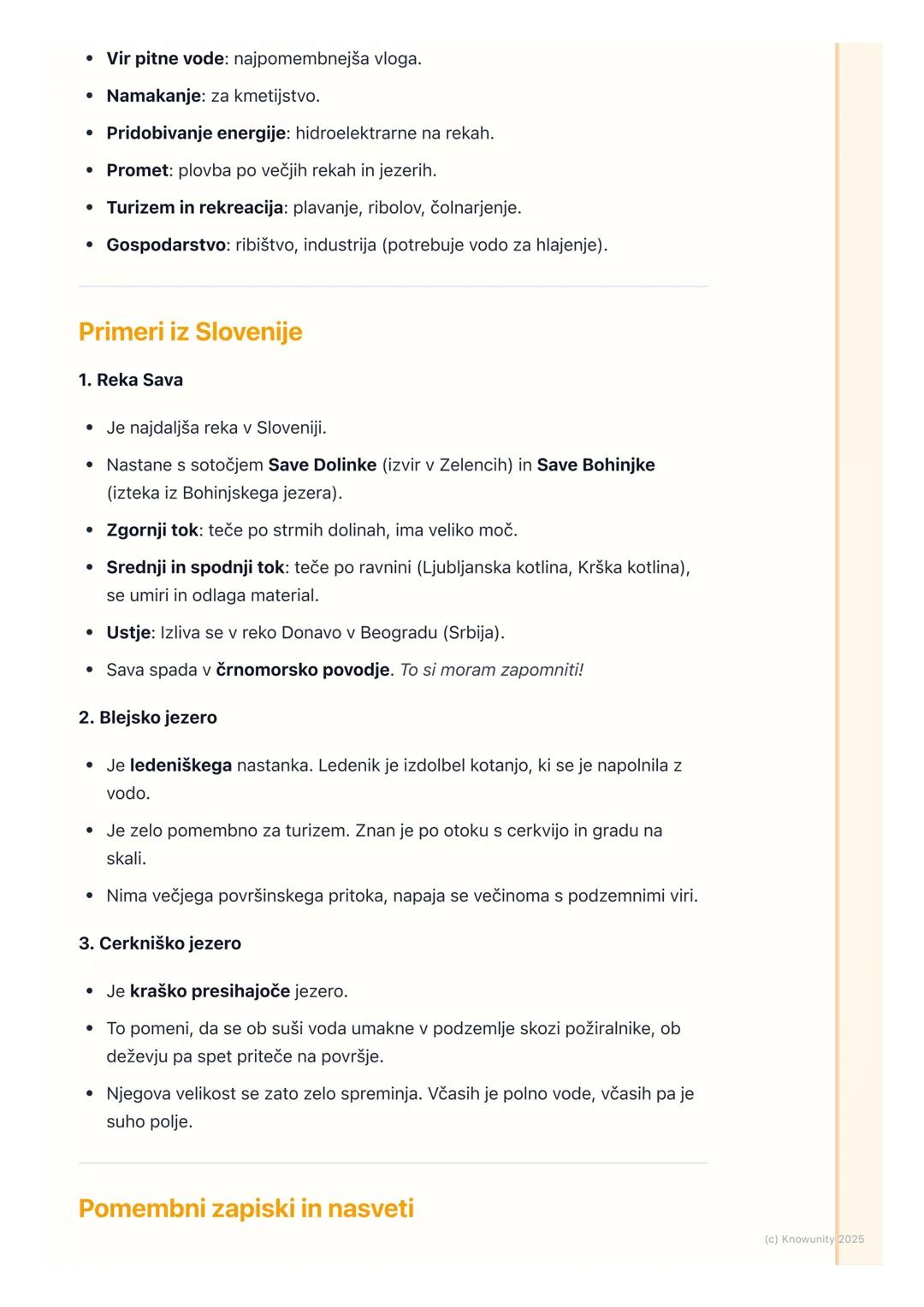 # Reke in jezera

## Uvod v reke in jezera

Reke in jezera so tekoče in stoječe vode na kopnem. So zelo pomembne za
življenje ljudi, živali 