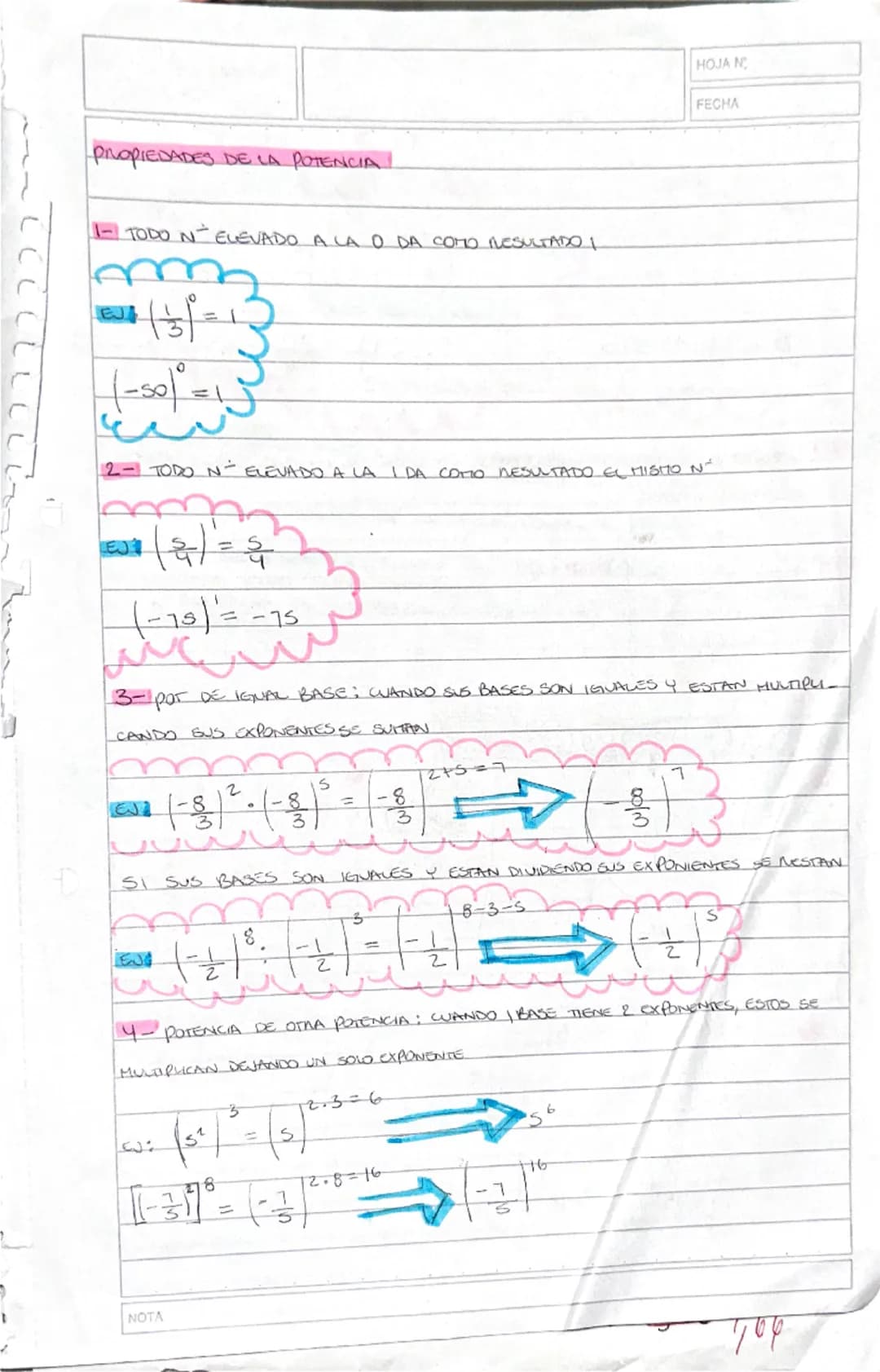 PROPIEDADES DE LA POTENCIA!
TODO N ELEVADO A LA O DA COMO RESULTADO I
m
151=12
4-501² = 15
2- TODO N - ELEVADO A LA I DA COMO NESULTADO EL M