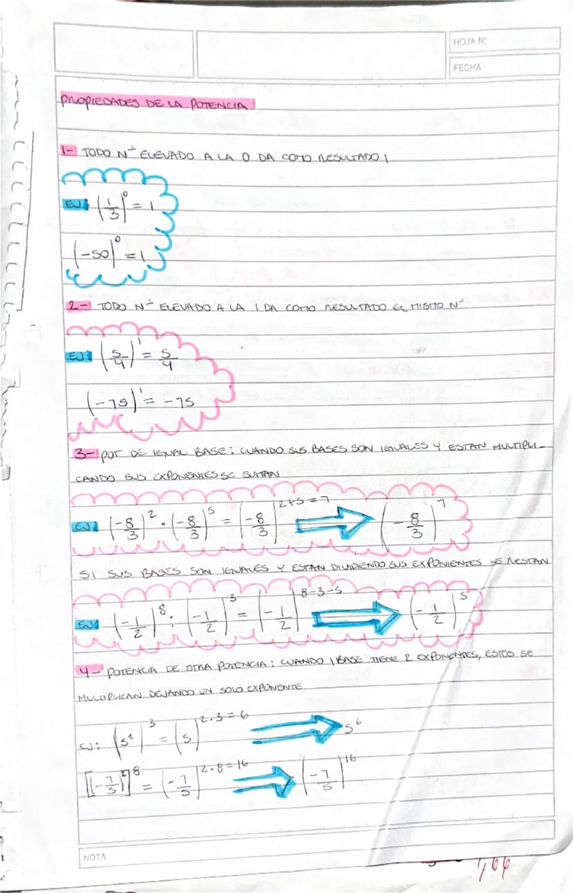 PROPIEDADES DE LA POTENCIA!
TODO N ELEVADO A LA O DA COMO RESULTADO I
m
151=12
4-501² = 15
2- TODO N - ELEVADO A LA I DA COMO NESULTADO EL M