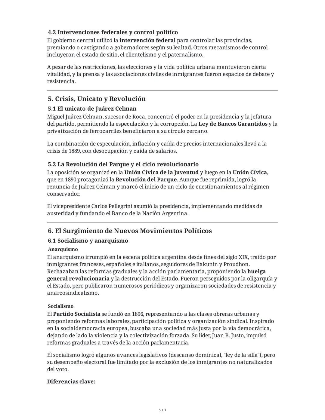 Resumen Temático: Argentina entre fines del siglo XIX y
principios del XX
1. El Modelo Agroexportador Argentino
1.1 Consolidación y caracter