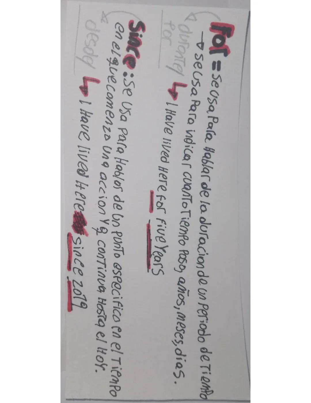 ¿Cuál es la diferencia entre 'for' y 'since' en inglés?