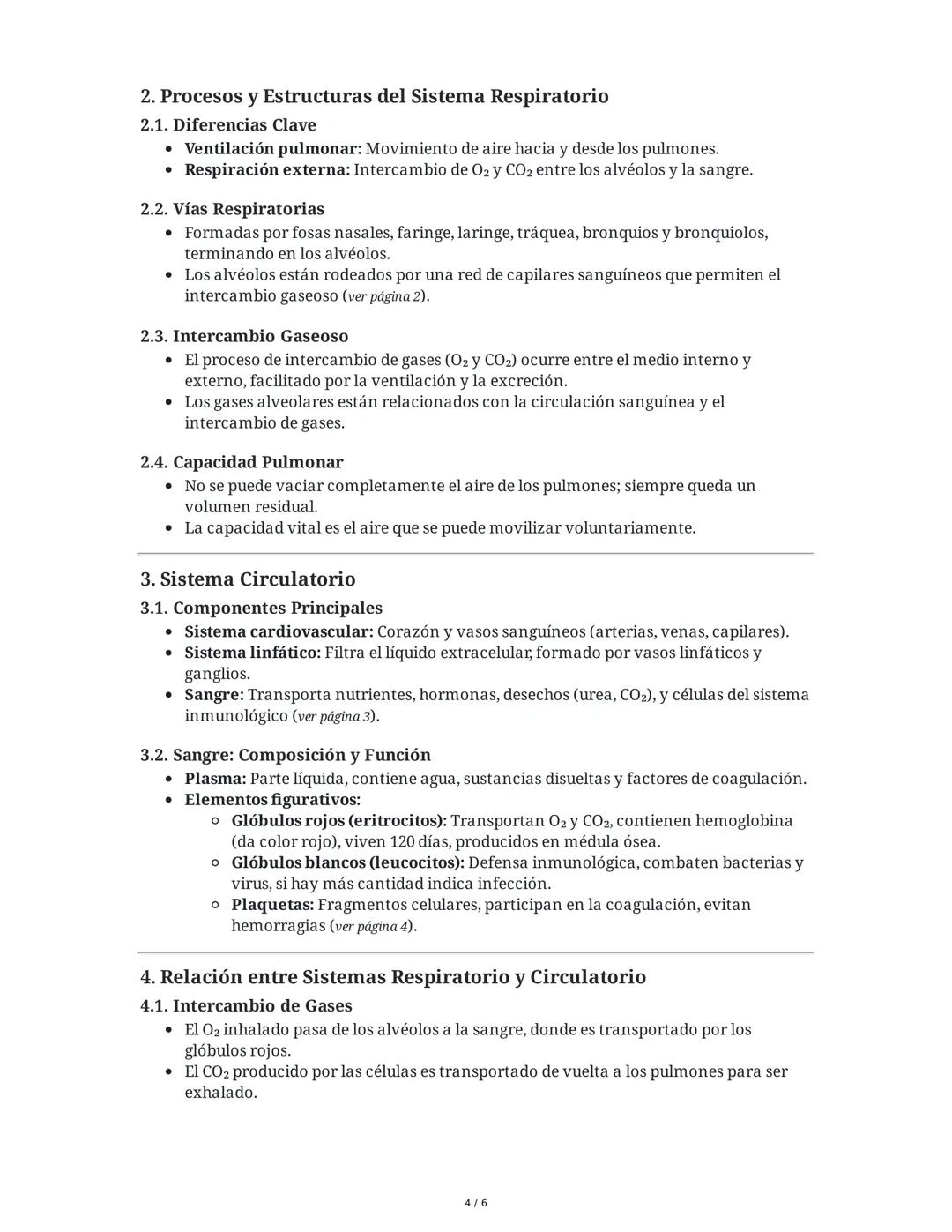 Resumen Completo: Sistema Respiratorio, Circulatorio y
Relacionados
Este resumen integra los contenidos de las 8 páginas del documento, que 