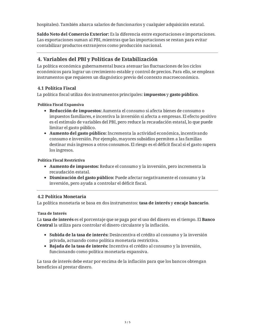 Apuntes para Examen: Ciclos Económicos, PBI, Políticas Fiscales
y Monetarias
1. Ciclos Económicos
Los ciclos económicos son fluctuaciones re