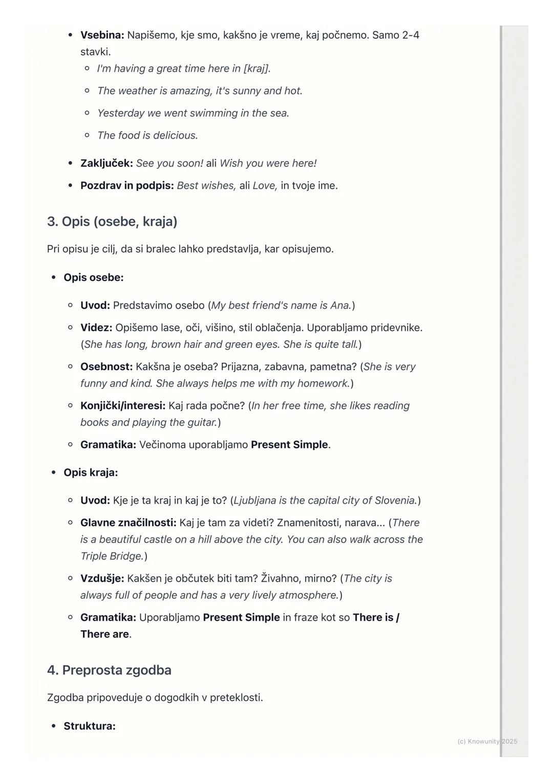 # Pisanje kratkih besedil

Pregled in uvod

Pisanje kratkih besedil je pomemben del angleščine. To pomeni, da znam
napisati kratka sporočila