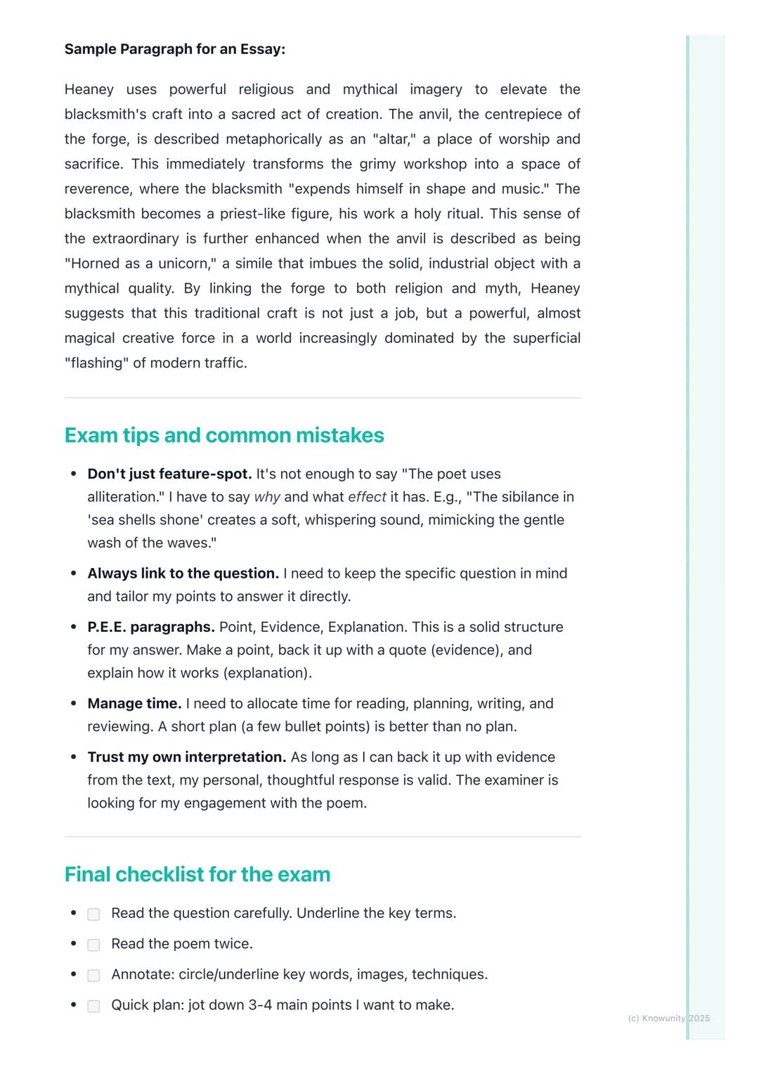 # Analysing Unseen Poetry

My approach to unseen poetry

This is a key part of the exam, so I need a solid, repeatable strategy. The goal
is