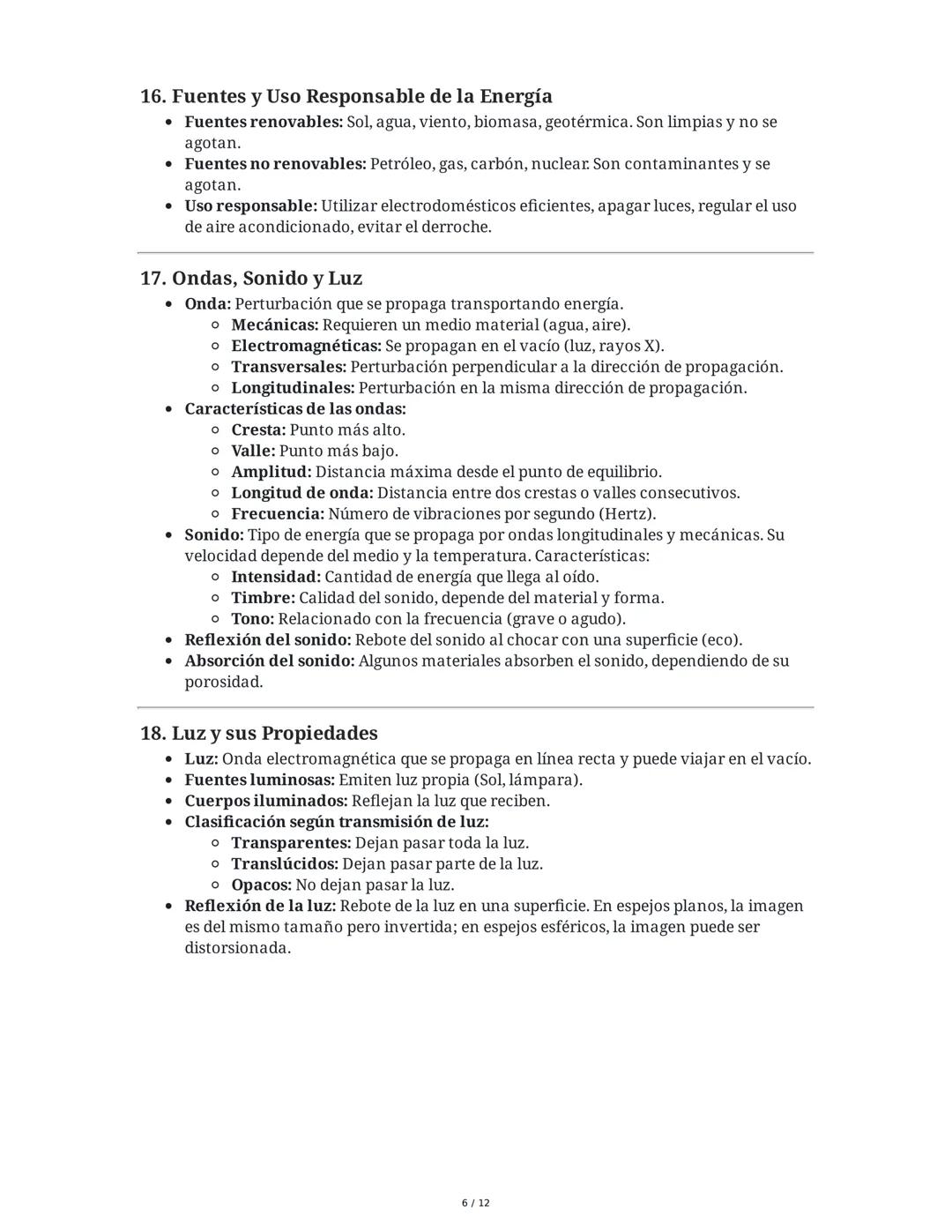 Resumen de Ciencias Naturales
1. El Sistema Solar y sus Movimientos
El Sistema Solar está compuesto por el Sol, planetas, satélites, cometas