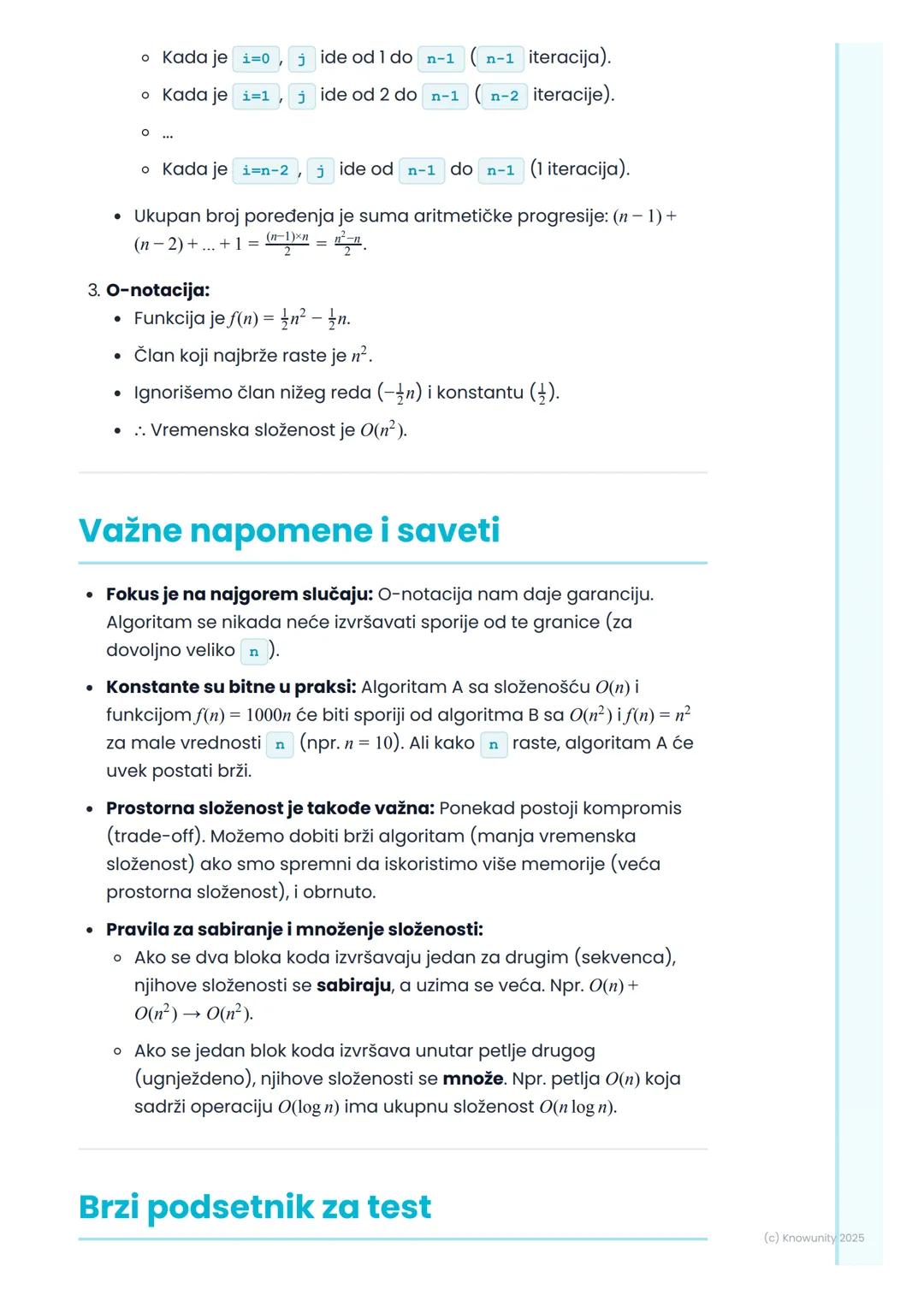 # Analiza složenosti
algoritama

Uvod u analizu složenosti algoritama

Analiza složenosti algoritama nam pomaže da razumemo koliko je neki
a