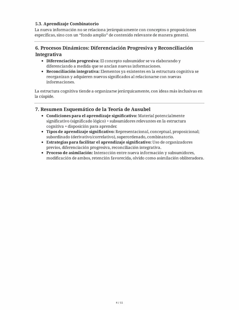 Teoría del Aprendizaje Significativo y Constructivismo
1. Introducción a la Teoría del Aprendizaje Significativo de Ausubel
La teoría del ap