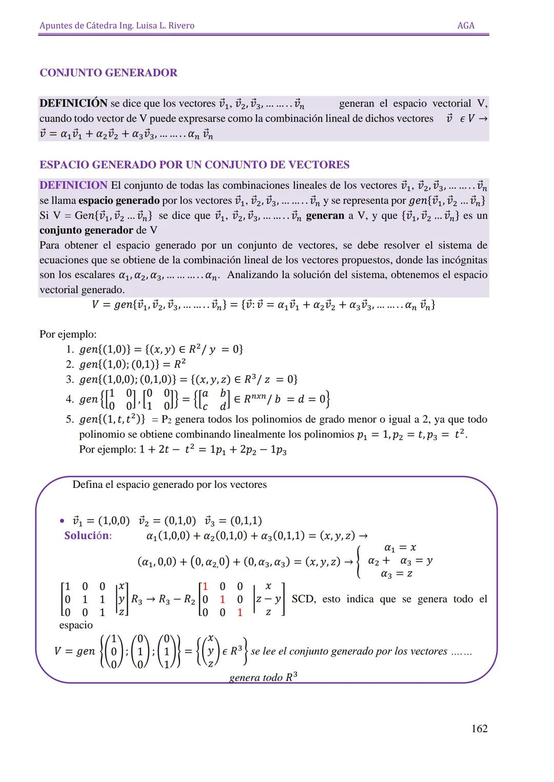 Apuntes de Cátedra Ing. Luisa L. Rivero

AGA

ESPACIOS

VECTORIALES

151 Apuntes de Cátedra Ing. Luisa L. Rivero
AGA

ESPACIOS VECTORIALES


