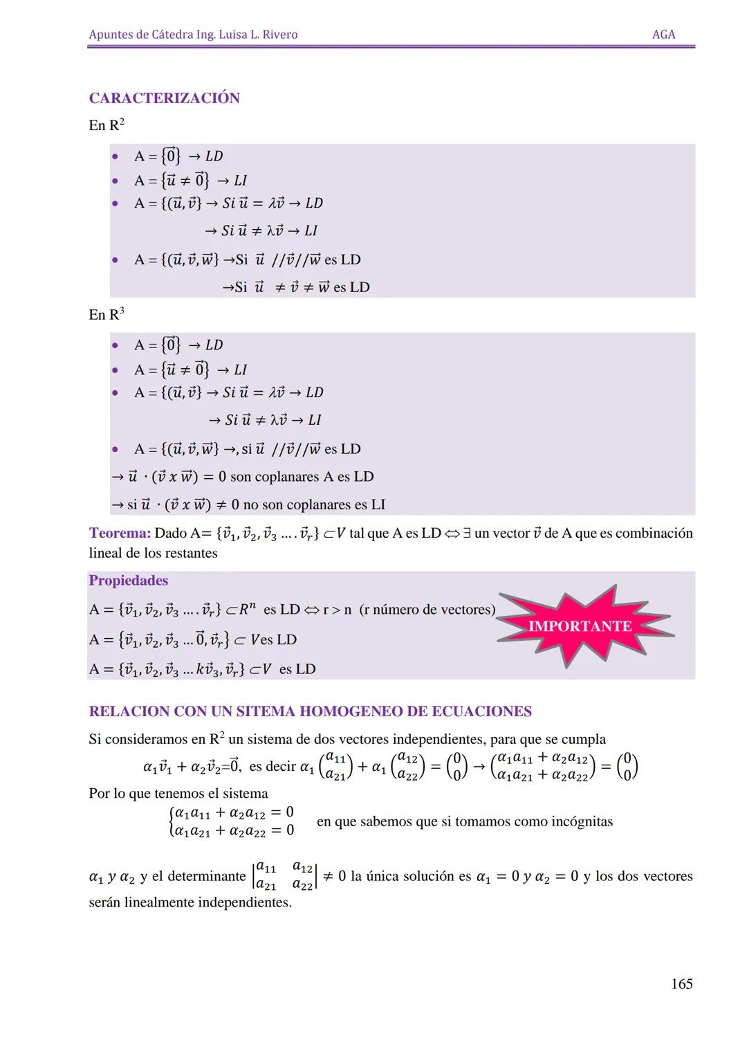 Apuntes de Cátedra Ing. Luisa L. Rivero

AGA

ESPACIOS

VECTORIALES

151 Apuntes de Cátedra Ing. Luisa L. Rivero
AGA

ESPACIOS VECTORIALES


