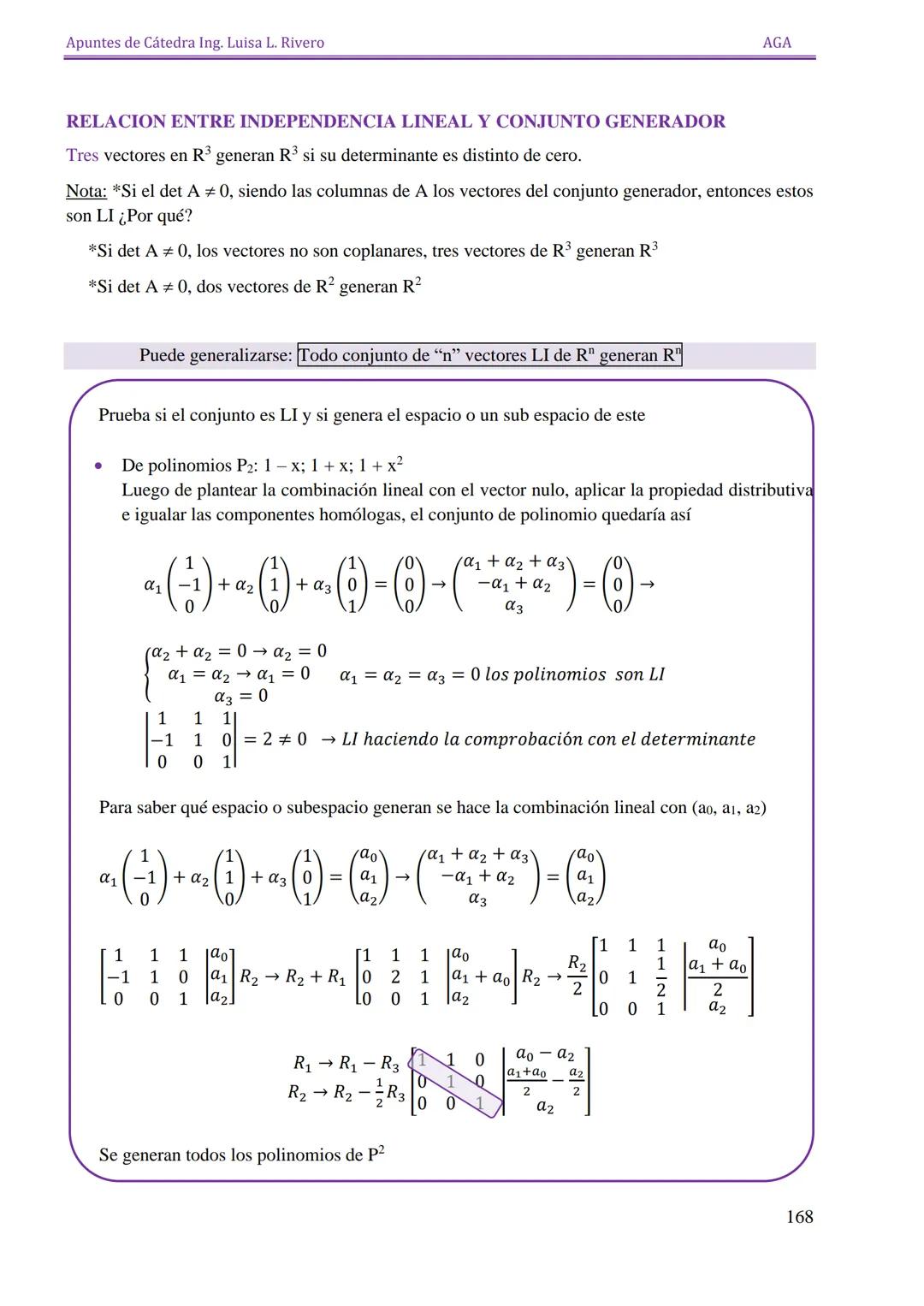 Apuntes de Cátedra Ing. Luisa L. Rivero

AGA

ESPACIOS

VECTORIALES

151 Apuntes de Cátedra Ing. Luisa L. Rivero
AGA

ESPACIOS VECTORIALES


