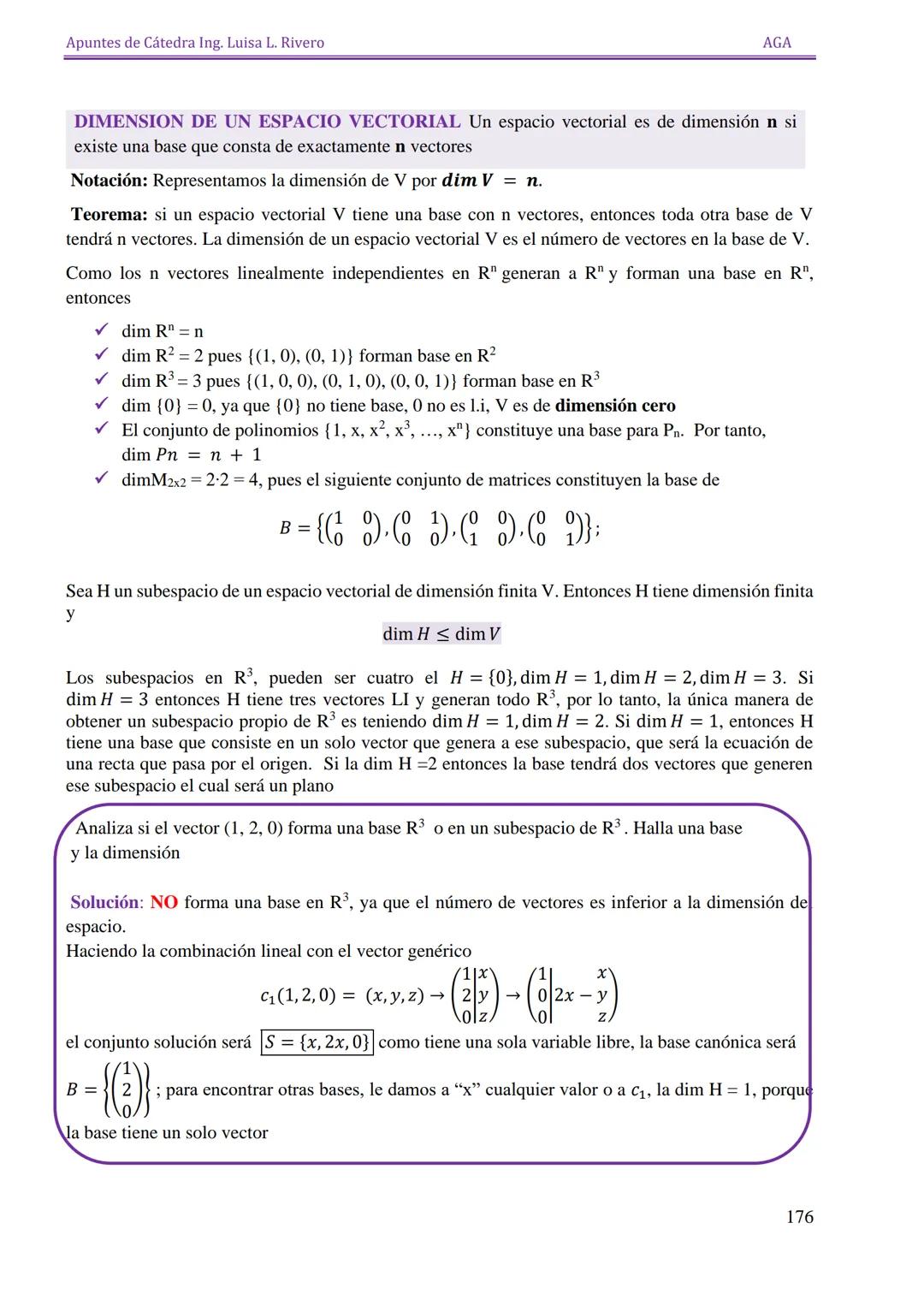 Apuntes de Cátedra Ing. Luisa L. Rivero

AGA

ESPACIOS

VECTORIALES

151 Apuntes de Cátedra Ing. Luisa L. Rivero
AGA

ESPACIOS VECTORIALES


