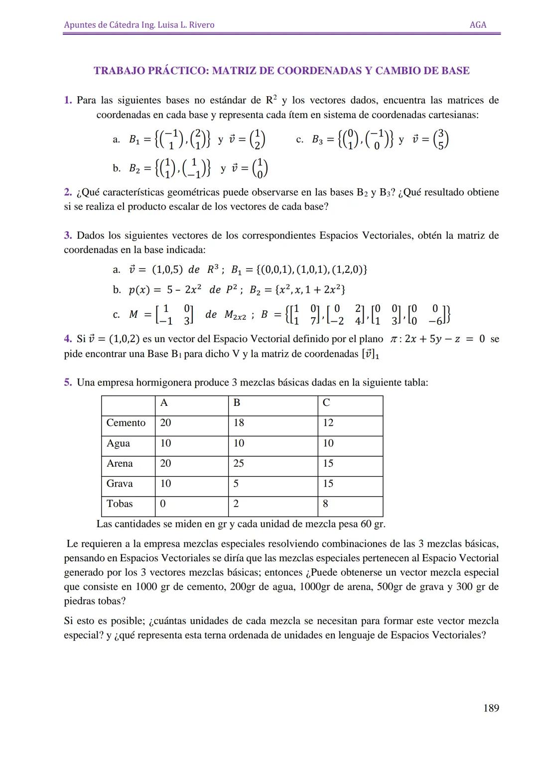 Apuntes de Cátedra Ing. Luisa L. Rivero

AGA

ESPACIOS

VECTORIALES

151 Apuntes de Cátedra Ing. Luisa L. Rivero
AGA

ESPACIOS VECTORIALES


