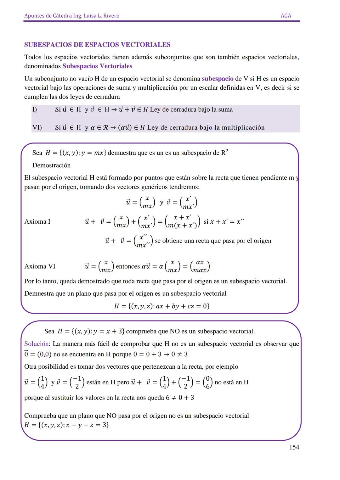 Apuntes de Cátedra Ing. Luisa L. Rivero

AGA

ESPACIOS

VECTORIALES

151 Apuntes de Cátedra Ing. Luisa L. Rivero
AGA

ESPACIOS VECTORIALES

