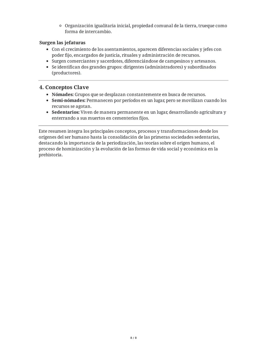 Resumen de Contenidos: Historia, Orígenes Humanos y
Prehistoria
1. La Periodización: Herramienta Fundamental para el Estudio de la
Historia
