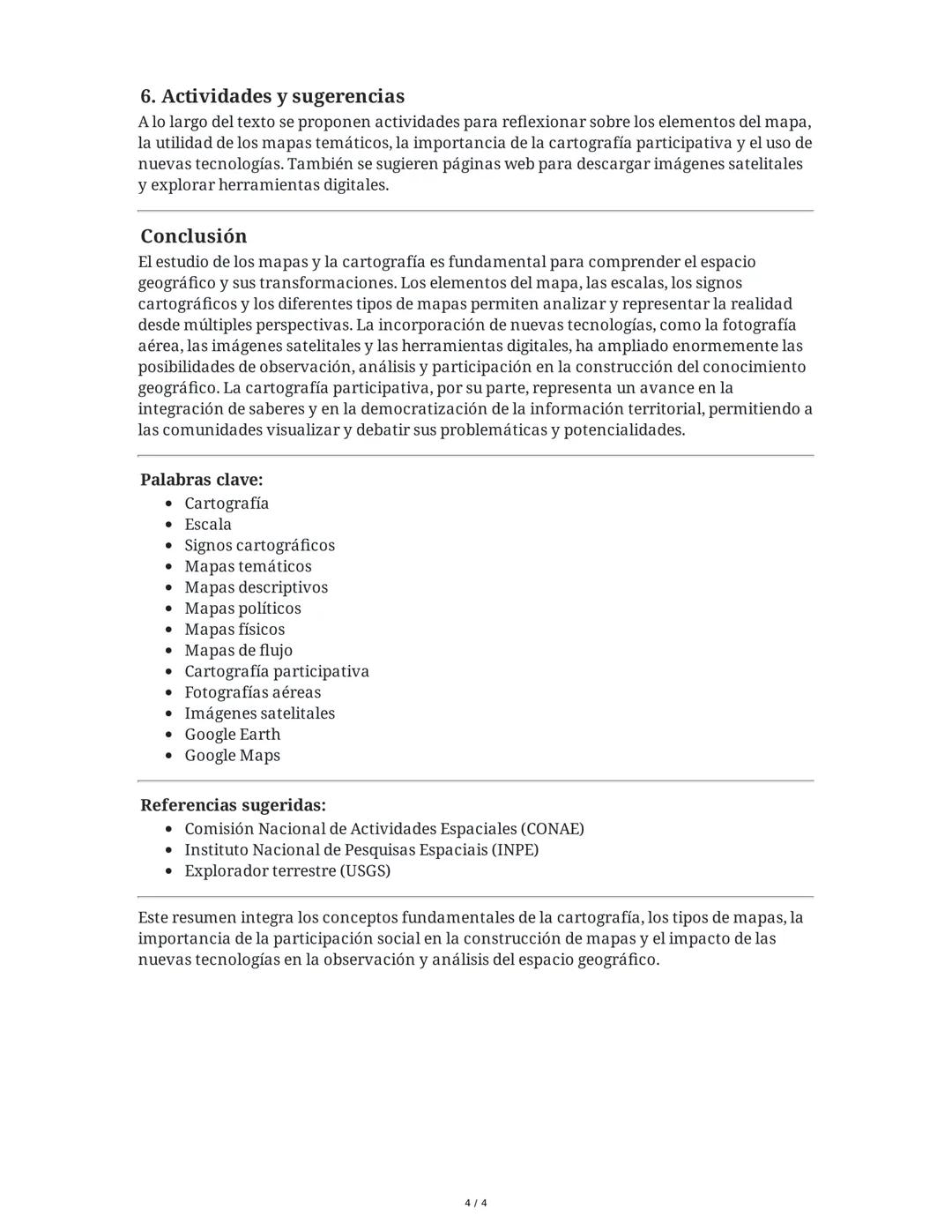 Resumen Extendido: Cartografía, Tipos de Mapas y Nuevas
1. Los elementos del mapa
Tecnologías
Los mapas son representaciones gráficas de la 