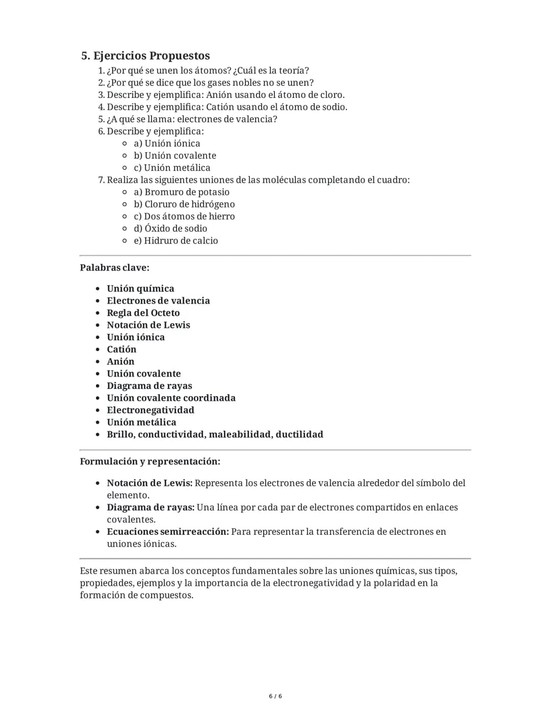 # Uniones Químicas

## 1. Introducción a las Uniones Químicas

Las sustancias presentan propiedades características que dependen de los átom