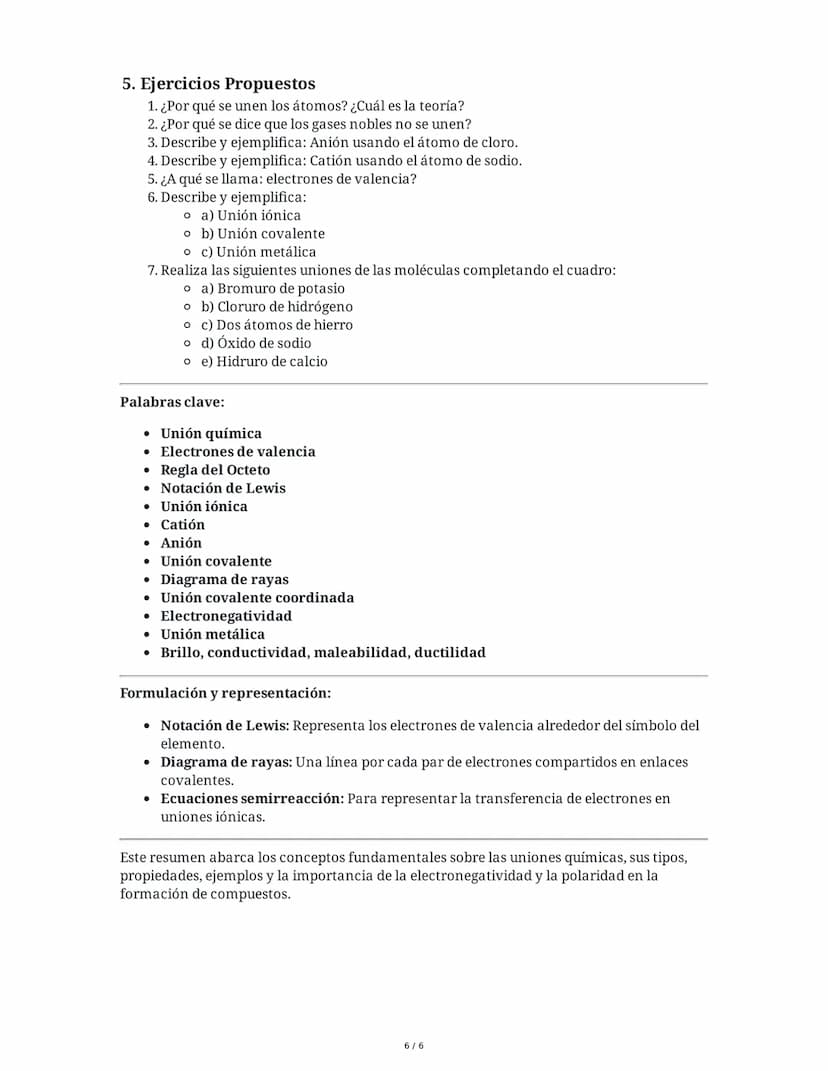 # Uniones Químicas

## 1. Introducción a las Uniones Químicas

Las sustancias presentan propiedades características que dependen de los átom