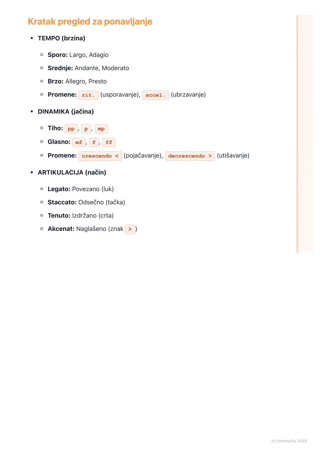 # Muzički znaci i oznake

Uvod u muzičke znake i oznake

Muzički znaci i oznake su kao uputstva koja kompozitor ostavlja izvođaču. Nije
dovo