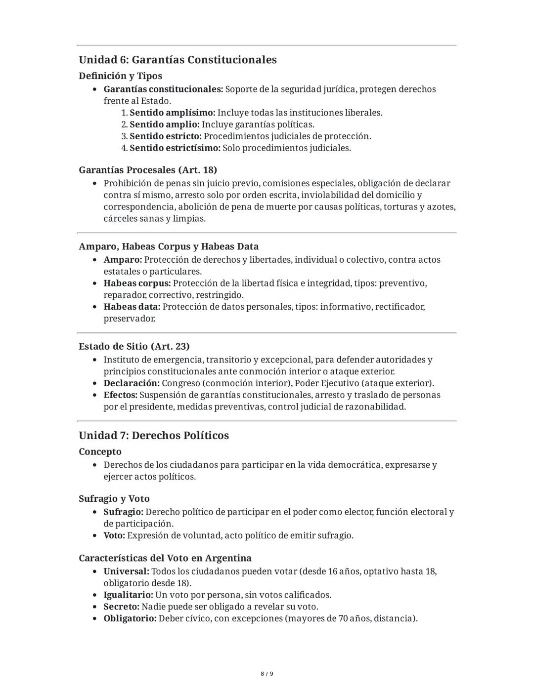 Resumen de Derecho Público
Unidad 1: El Derecho y sus Acepciones
Acepciones del Derecho
- Derecho subjetivo: Es la potestad de los individuo