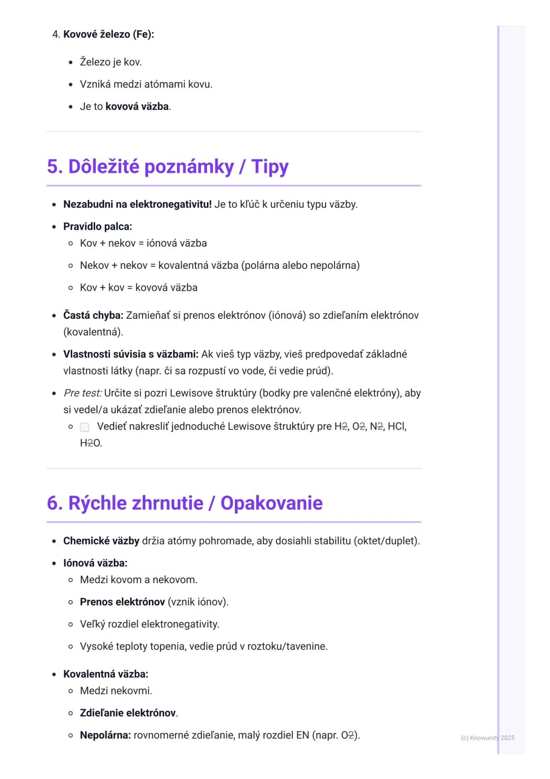 # Chemické väzby

1. Prehľad chemických väzieb

Chemické väzby sú ako "lepidlo", ktoré drží atómy pohromade v molekulách alebo
v kryštáloch.