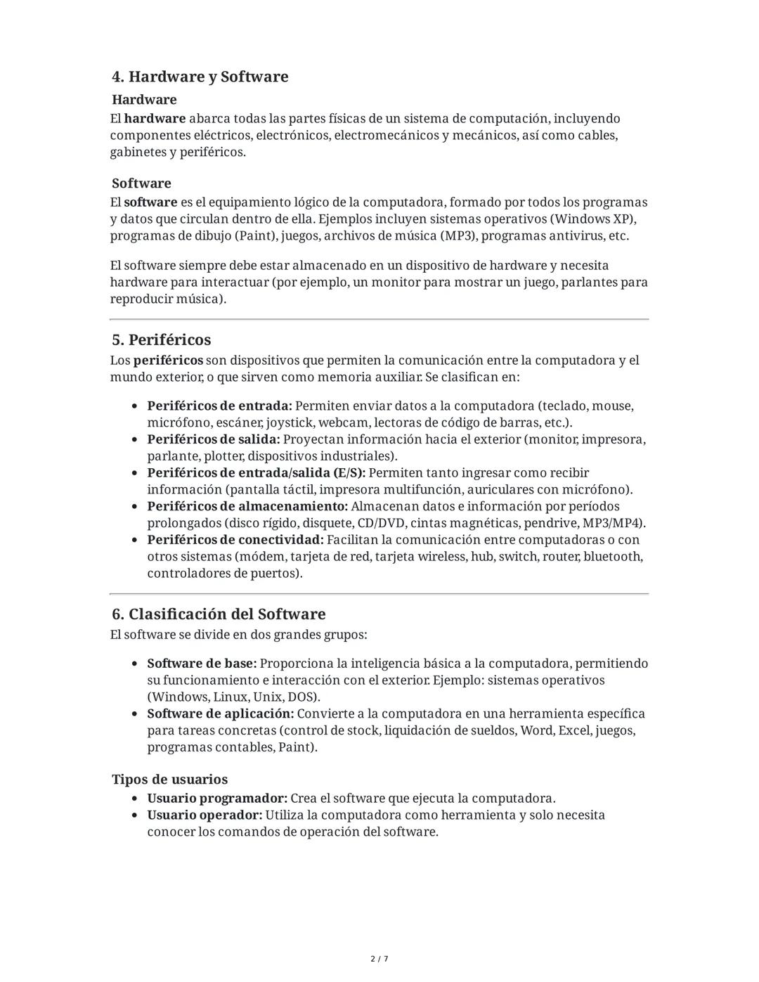 Hardware, Software y Dispositivos Internos de la PC
1. Datos e Información
En informática, datos son elementos en estado bruto: pueden ser n