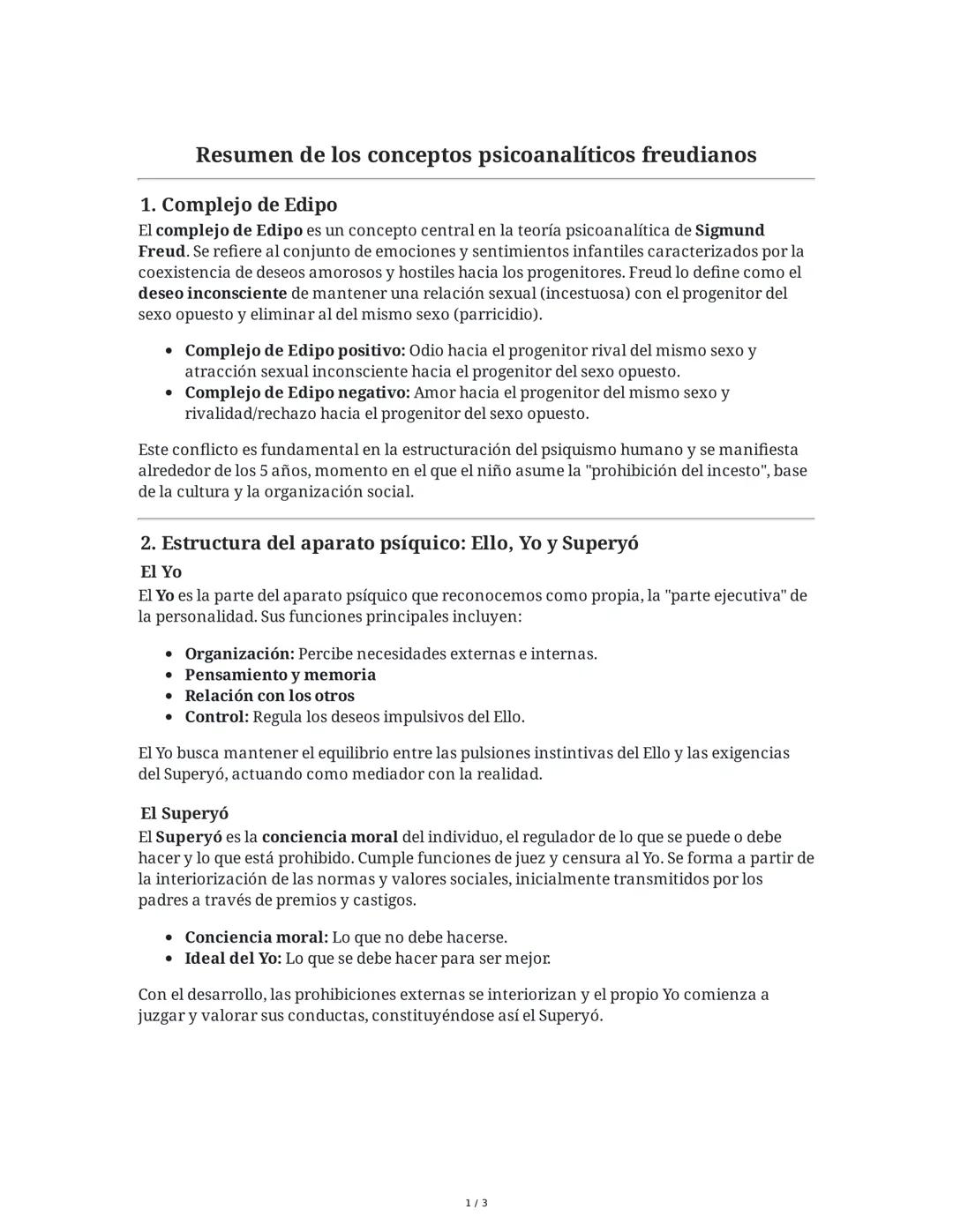 Conceptos Psicoanalíticos Freudianos