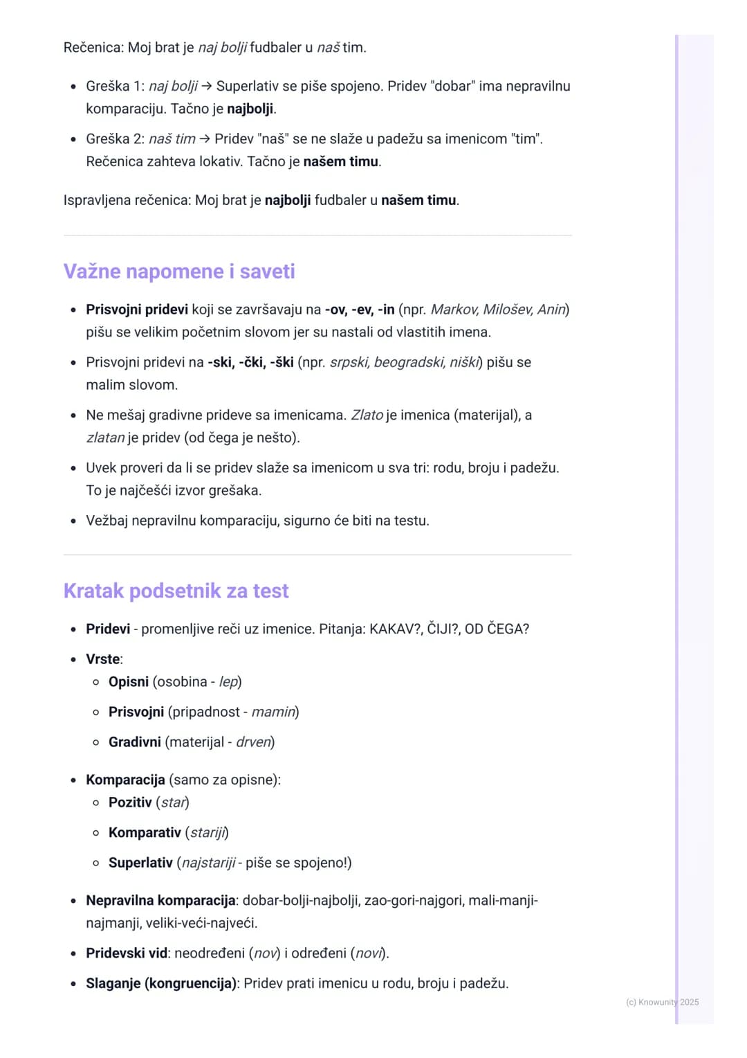 # Pridevi

Uvod u prideve

Pridevi su promenljive vrste reči. One stoje uz imenicu i bliže je određuju, tj.
opisuju njene osobine. U rečenic