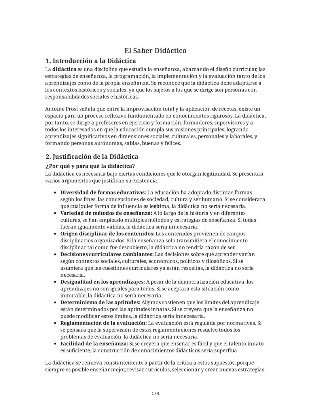 El Saber Didáctico
1. Introducción a la Didáctica
La didáctica es una disciplina que estudia la enseñanza, abarcando el diseño curricular, l