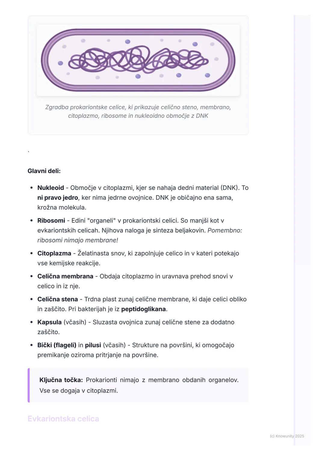 # Zgradba prokariontske in
evkariontske celice

Uvod in osnovni pojmi

Vse živo je zgrajeno iz celic. Celica je osnovna gradbena in delovna 