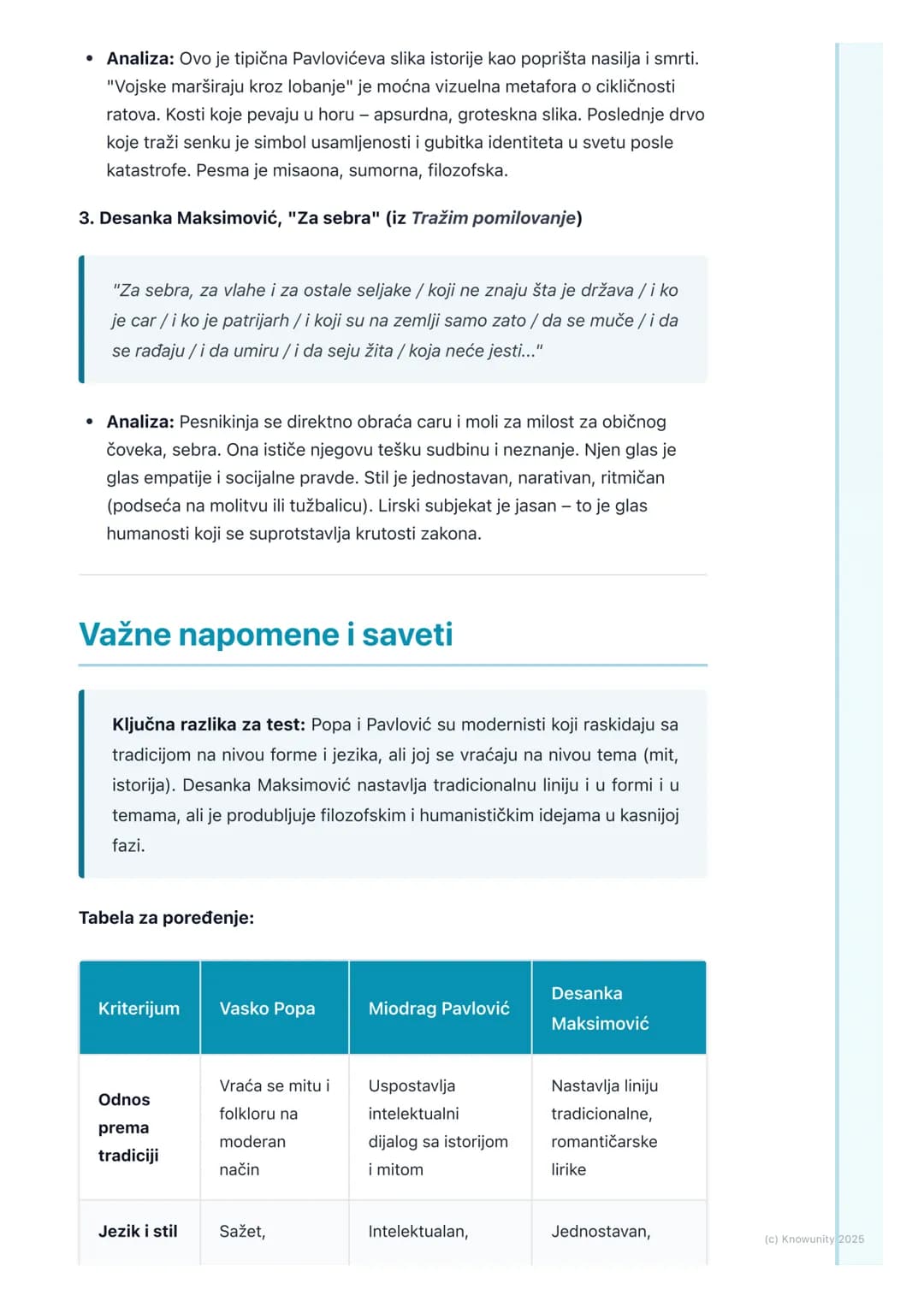 # Posleratna poezija (Vasko
Popa, Miodrag Pavlović,
Desanka Maksimović)

Opšti uvod u posleratnu poeziju

Posle Drugog svetskog rata, srpska