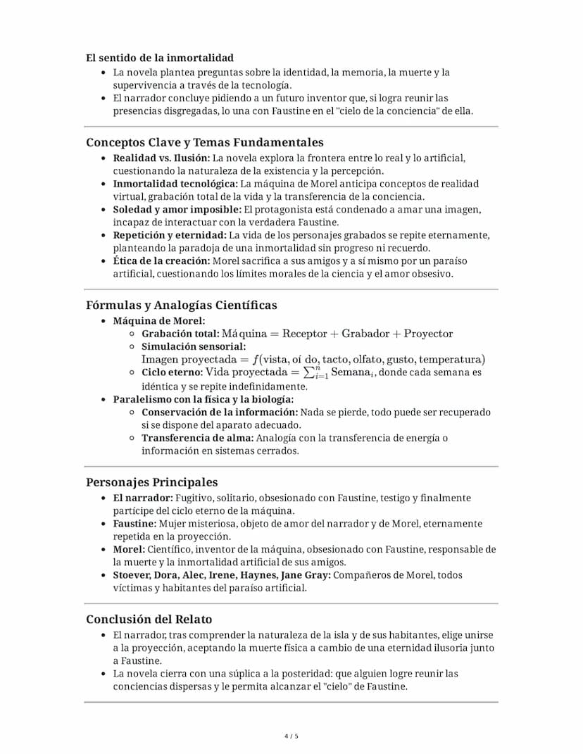 La invención de Morel - Resumen Detallado
Prólogo de Jorge Luis Borges
* Contexto literario: Borges introduce la novela destacando la difere