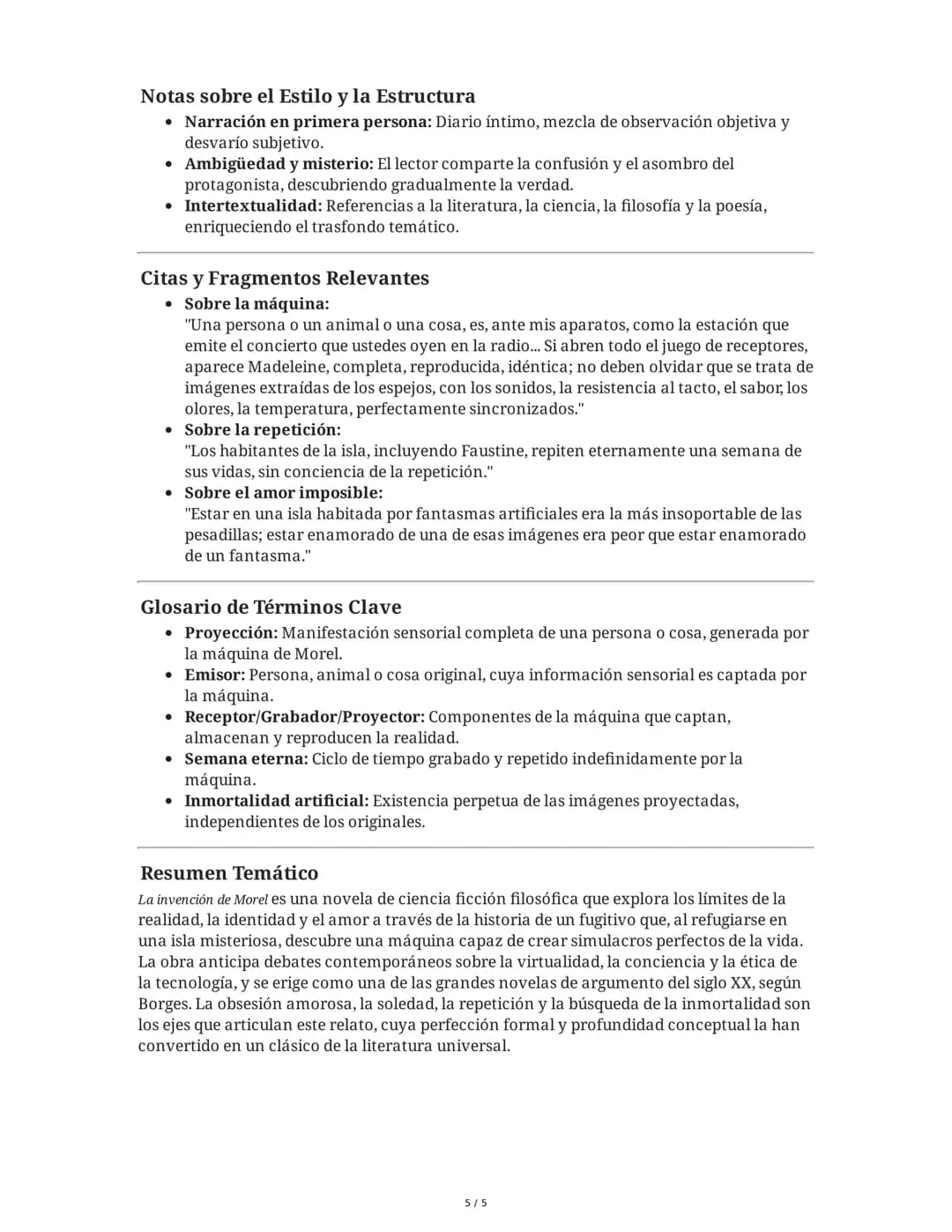 La invención de Morel - Resumen Detallado
Prólogo de Jorge Luis Borges
* Contexto literario: Borges introduce la novela destacando la difere