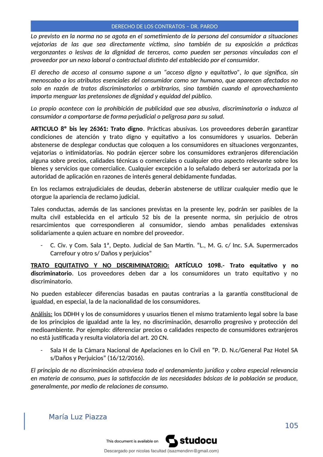 DERECHO DE LOS CONTRATOS - DR. PARDO
DERECHO FRANCÉS: el código francés tomó las enseñanzas de Pothier, contrato es una especie
particular d